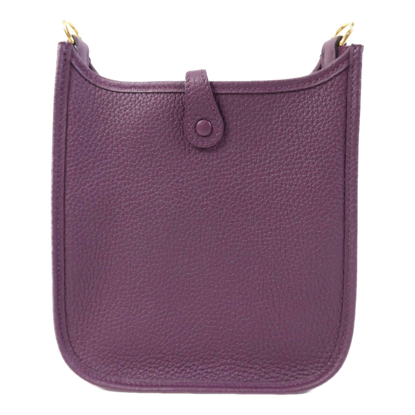 HERMES Clemence皮革Evelyne TPM金扣肩背袋Cassis/Rouge Grenat