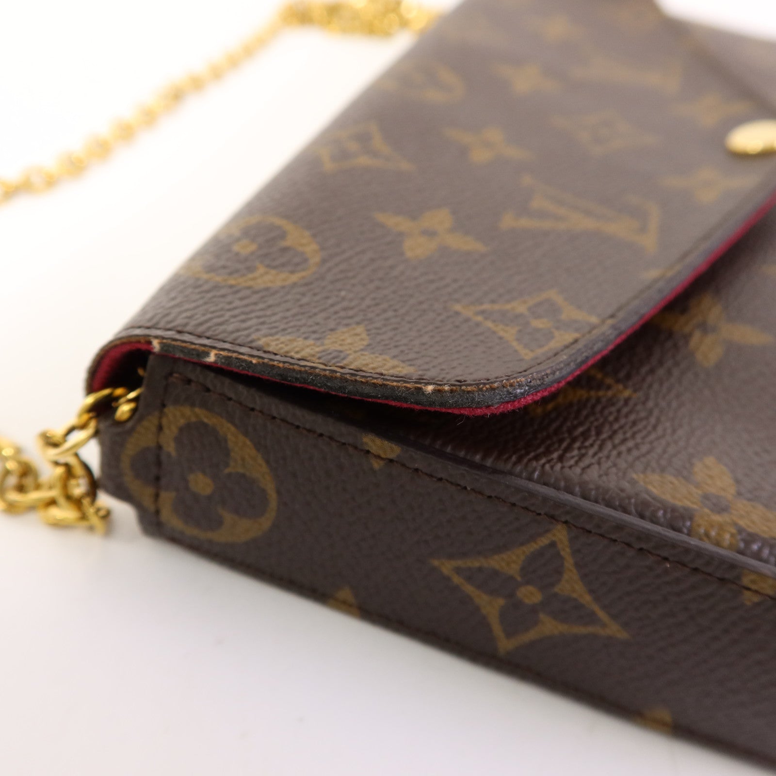 LOUIS VUITTON Monogram Pochette Felicie金扣鏈帶肩背袋