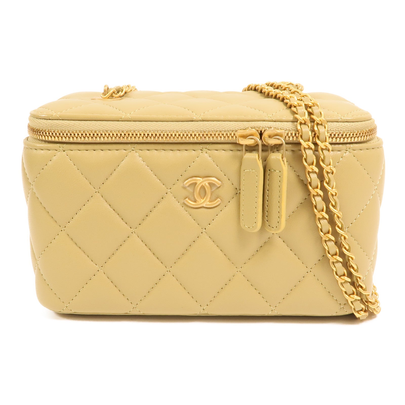 CHANEL 羊皮皮革Vanity Case鏈帶肩背袋