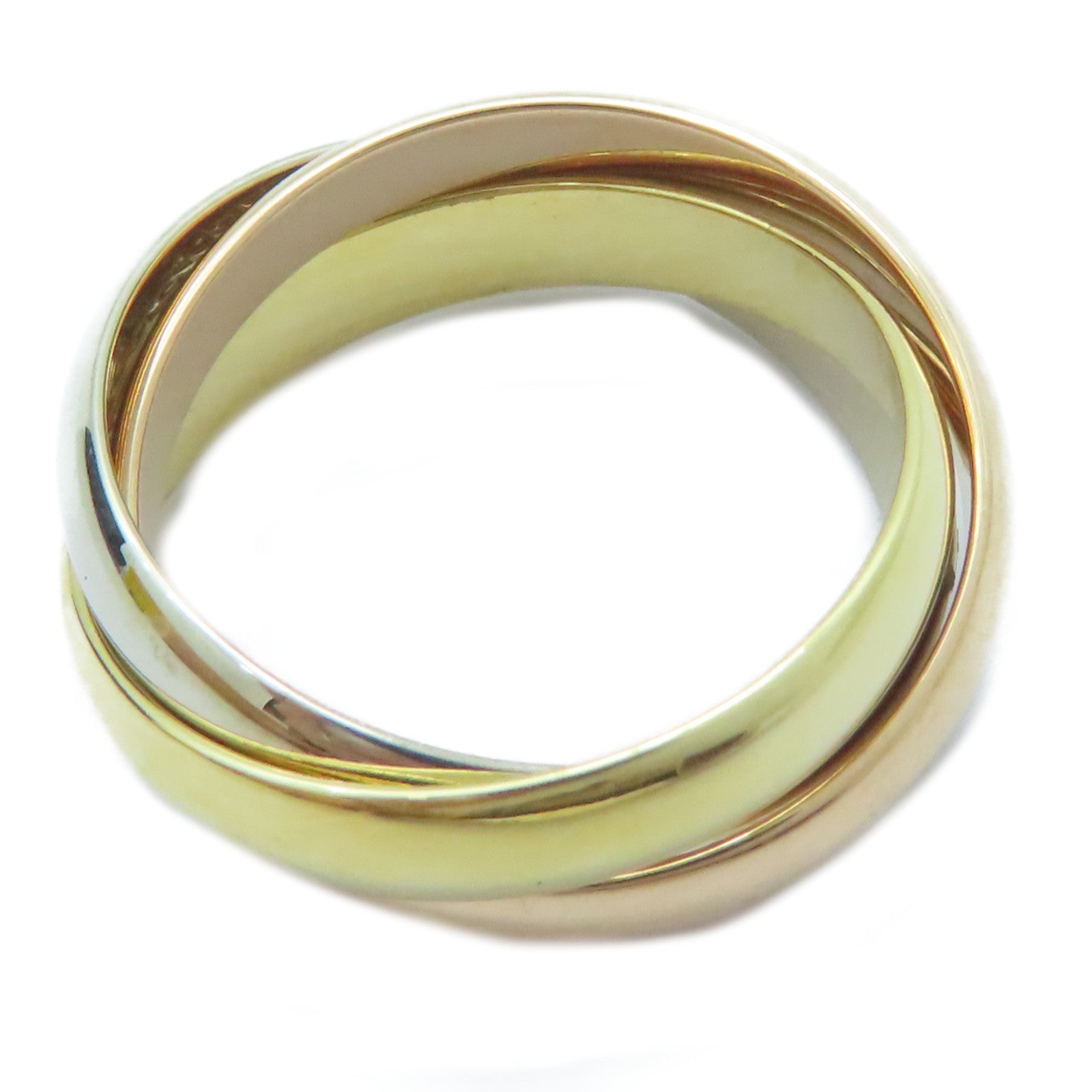CARTIER 18K黃金/白金/玫瑰金Trinity戒指Cartier#51/US#5.75