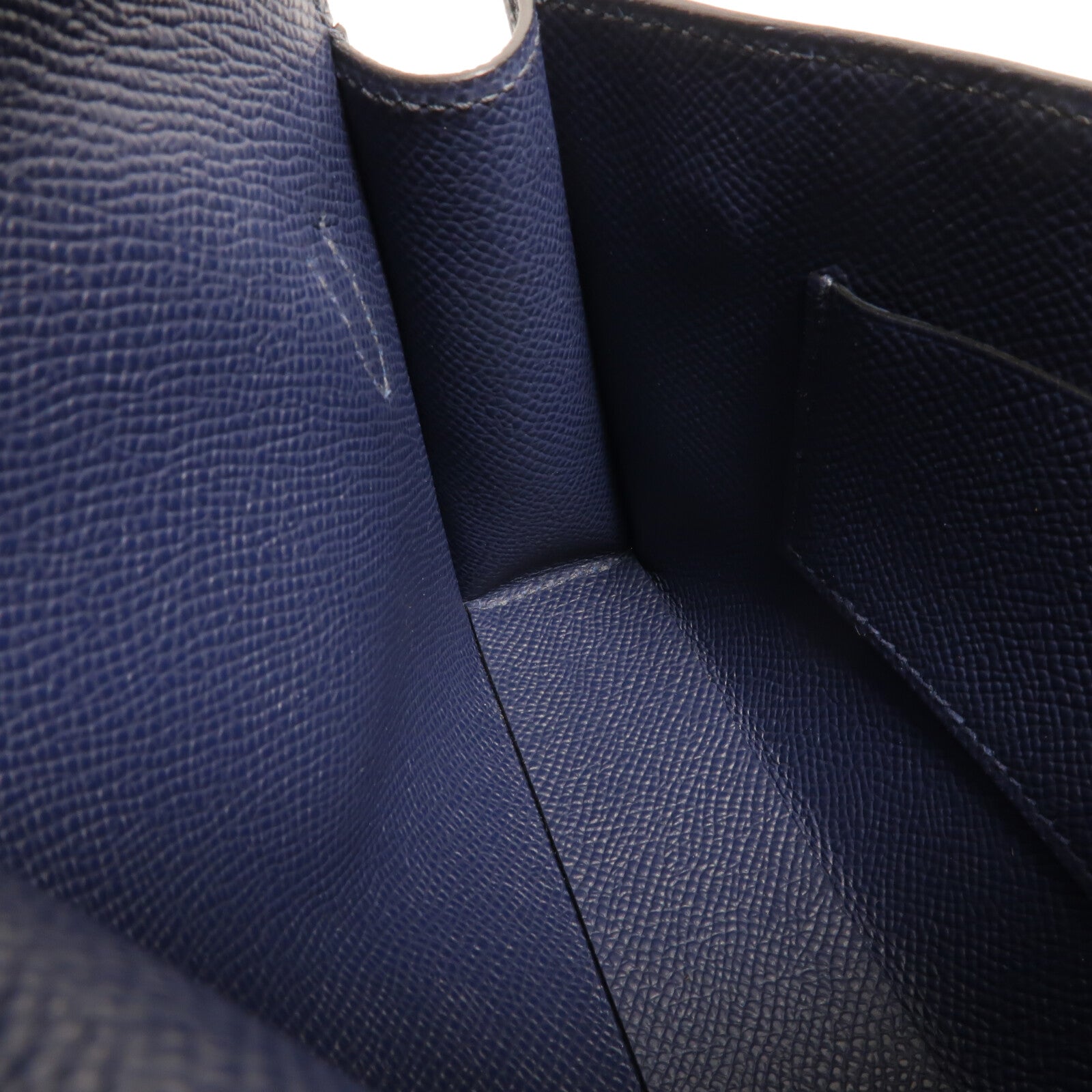 HERMES Epsom皮革Hermesnap Wallet Bag肩背袋Bleu Navy