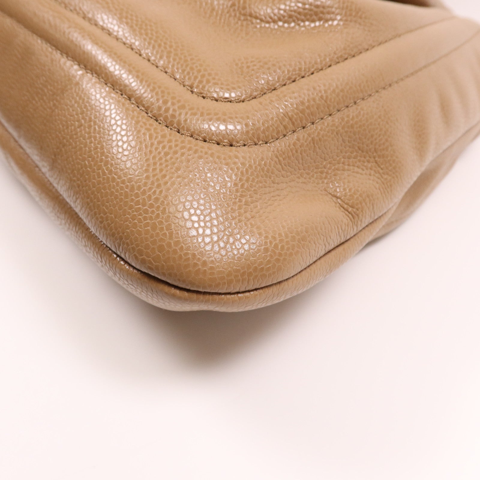 CHANEL 牛皮皮革Timeless Pleated Chain Tote銀扣肩背袋