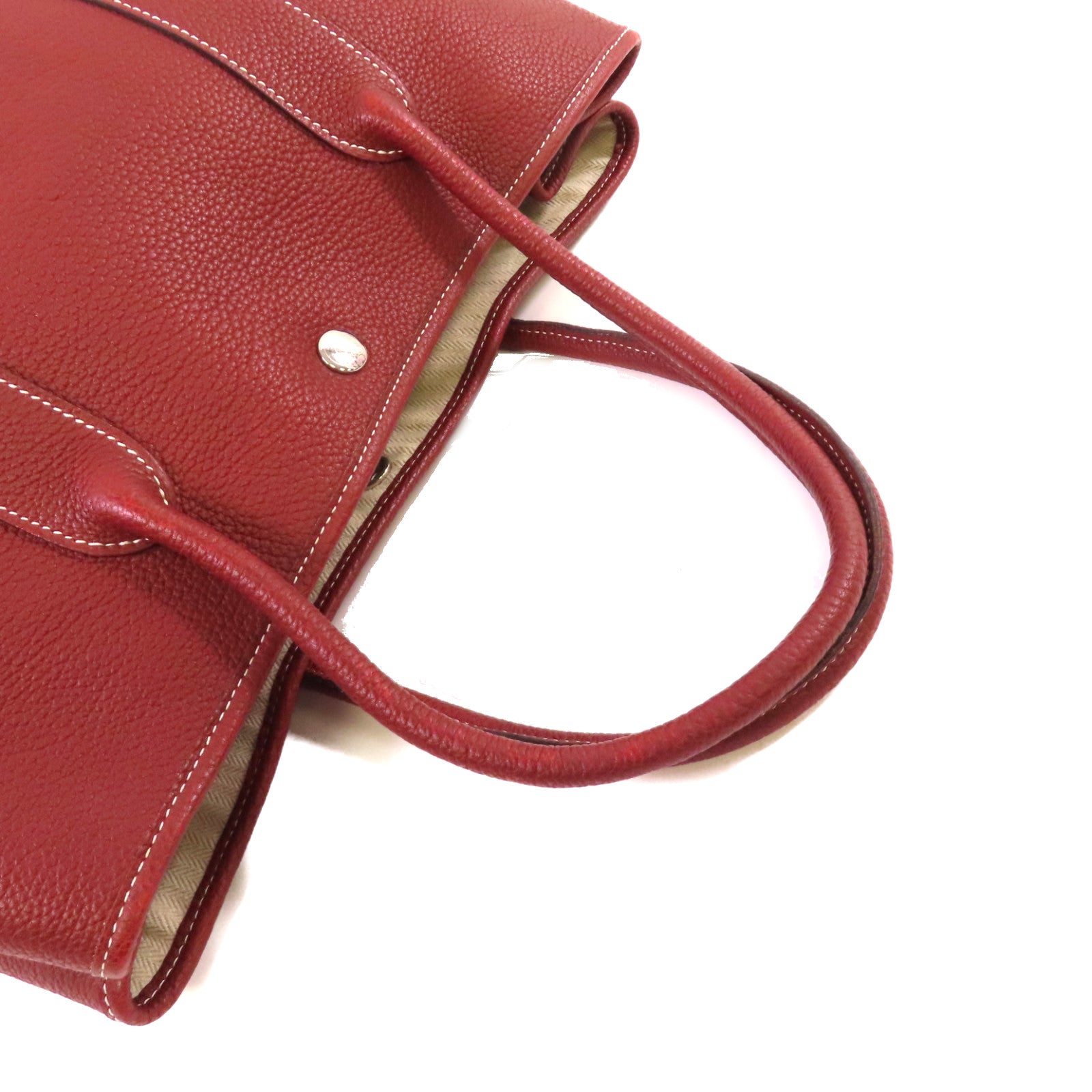 HERMES Negonda皮革Garden Party PM Tote Bag銀扣手挽袋55 Rouge H/愛馬仕紅色