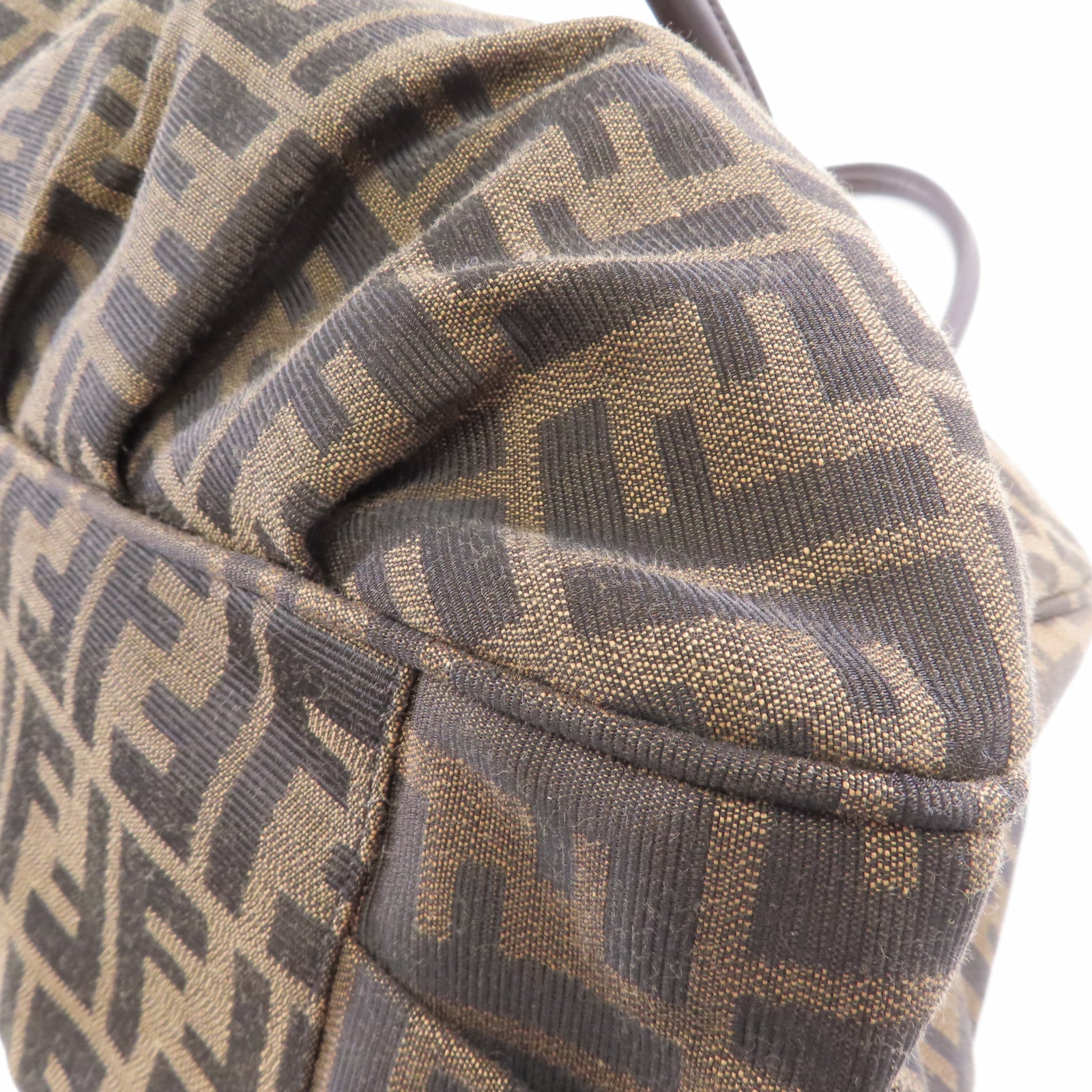FENDI 帆布Shoulder Bag金扣肩背袋啡色