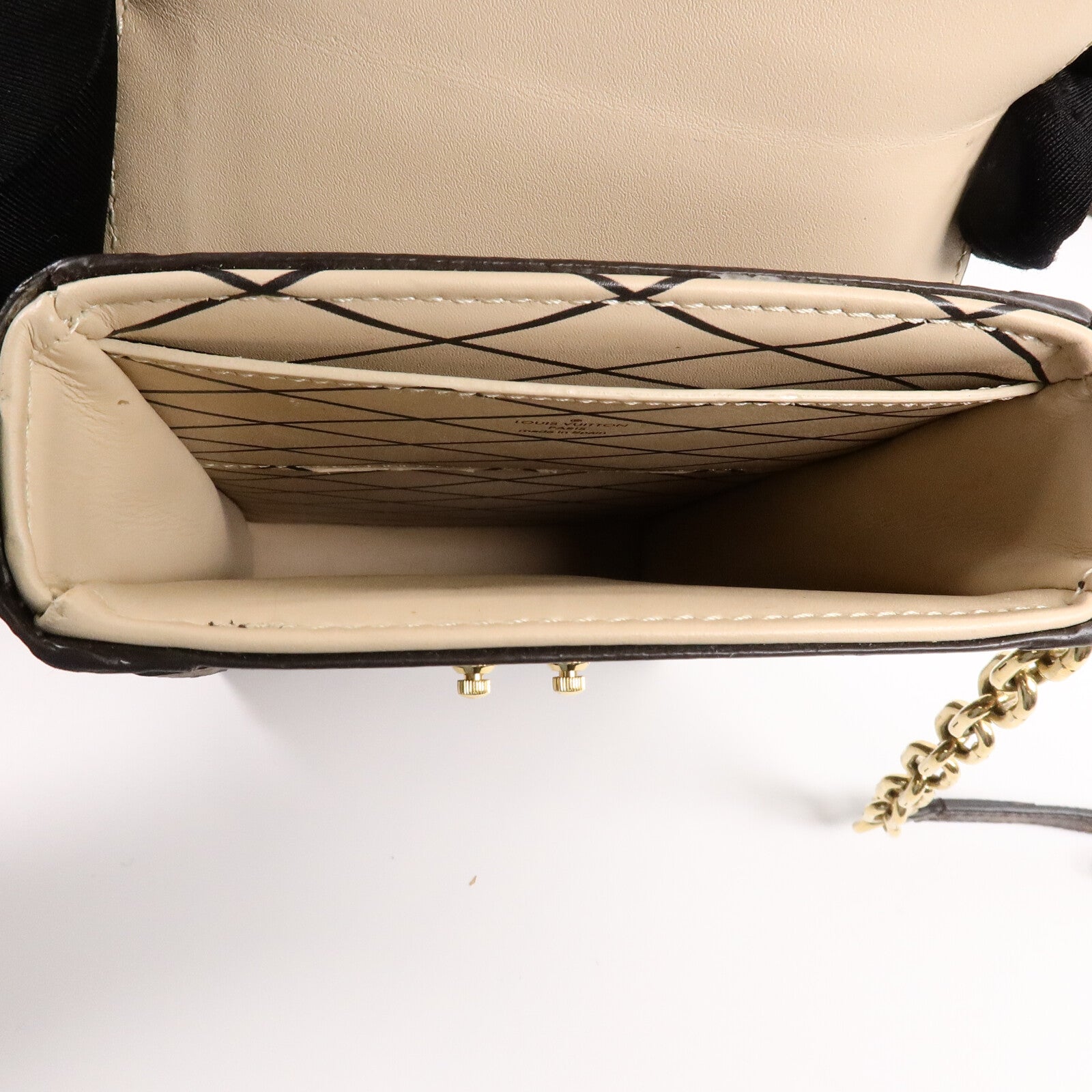 LOUIS VUITTON Monogram Reverse Trunk Vertical鏈帶肩背袋