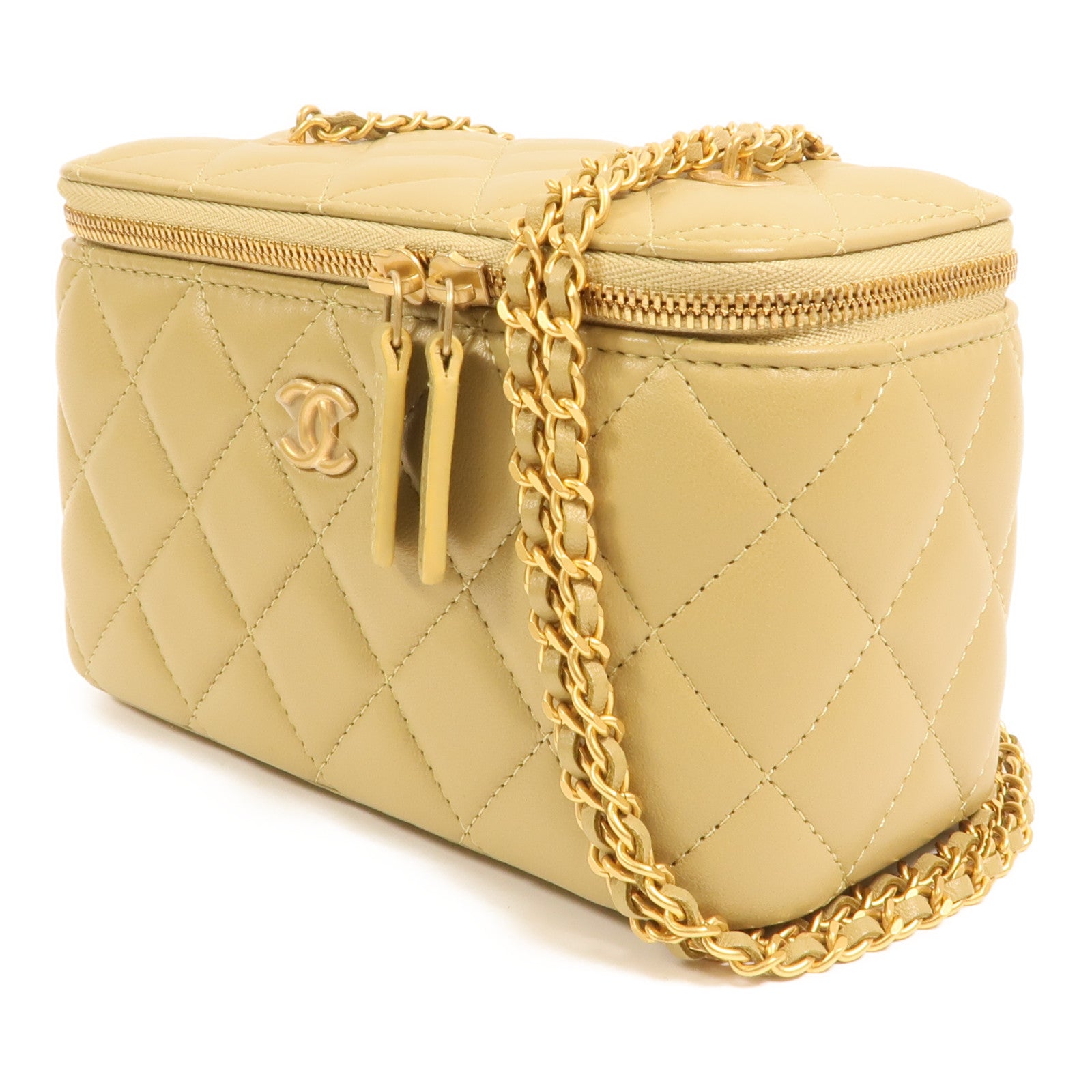 CHANEL 羊皮皮革Vanity Case鏈帶肩背袋
