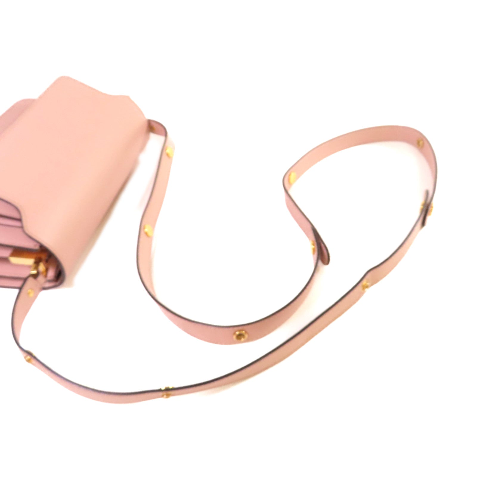 MARNI 牛皮皮革Shoulder Bag金扣肩背袋粉紅色