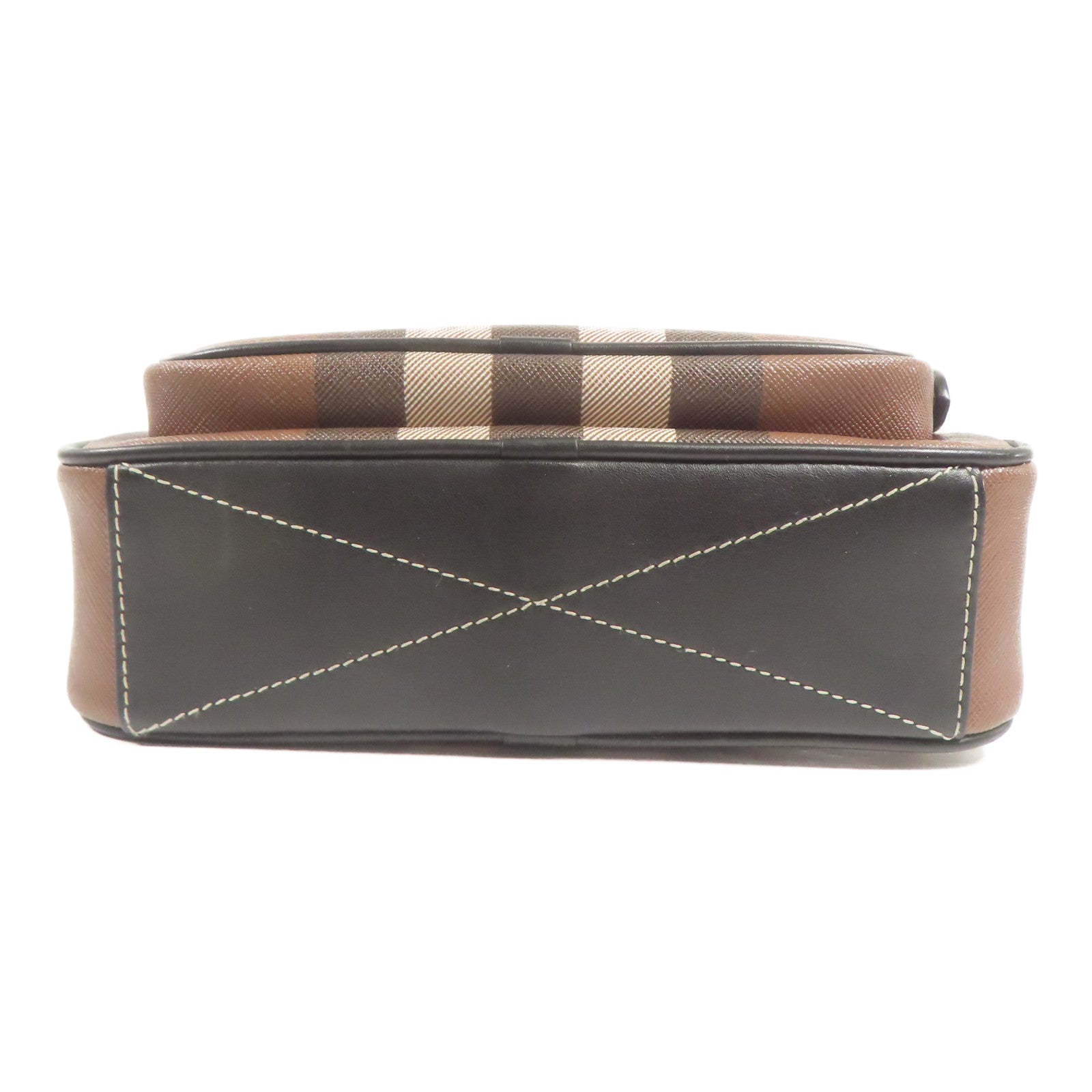 BURBERRY 塗層帆布Shoulder Bag銀扣肩背袋