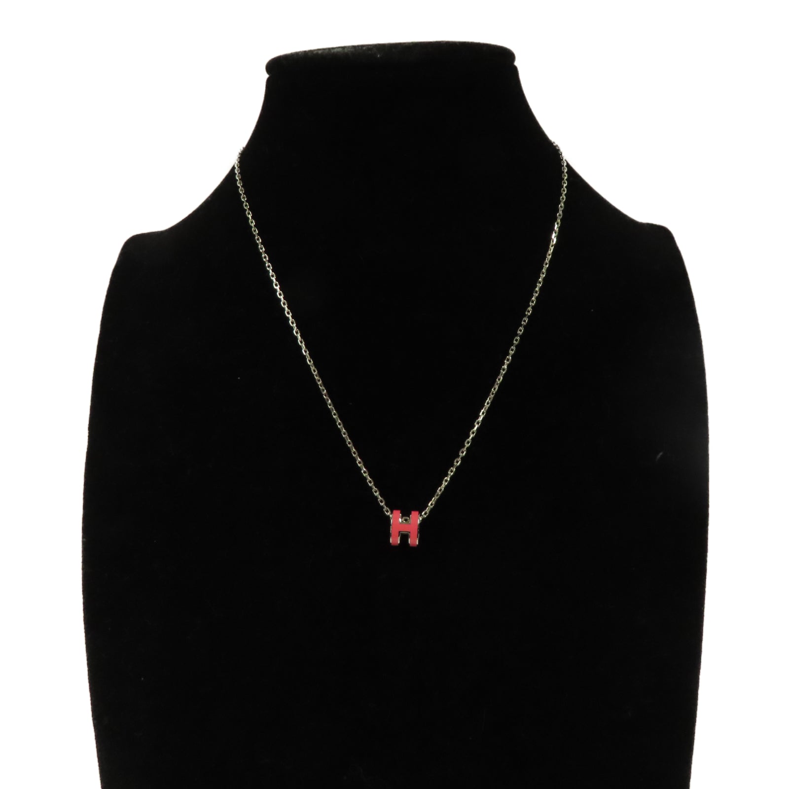 HERMES 金屬Mini Pop H Necklace項鍊粉紅色/銀色