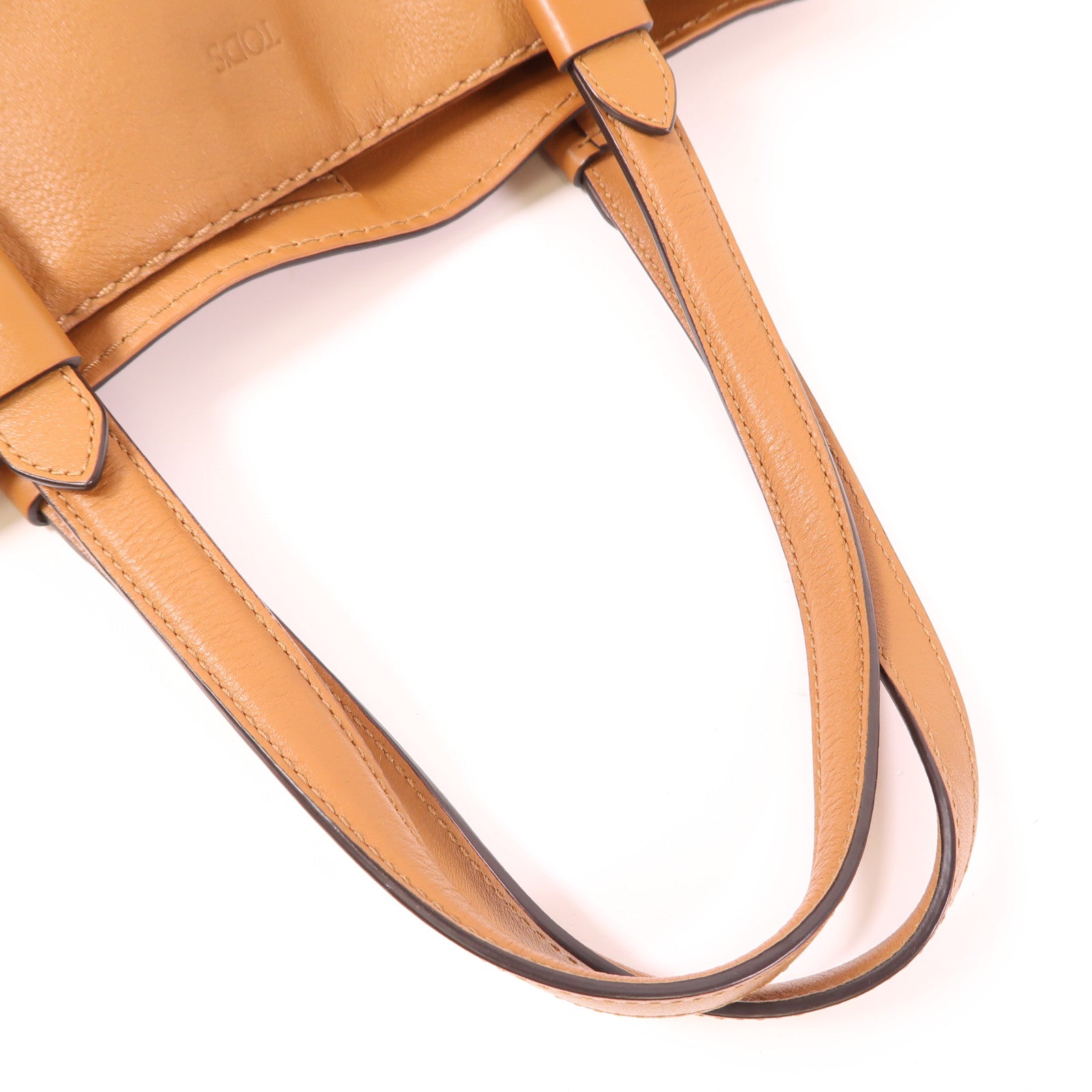 TOD'S 牛皮皮革Tote Bag銀扣肩背袋