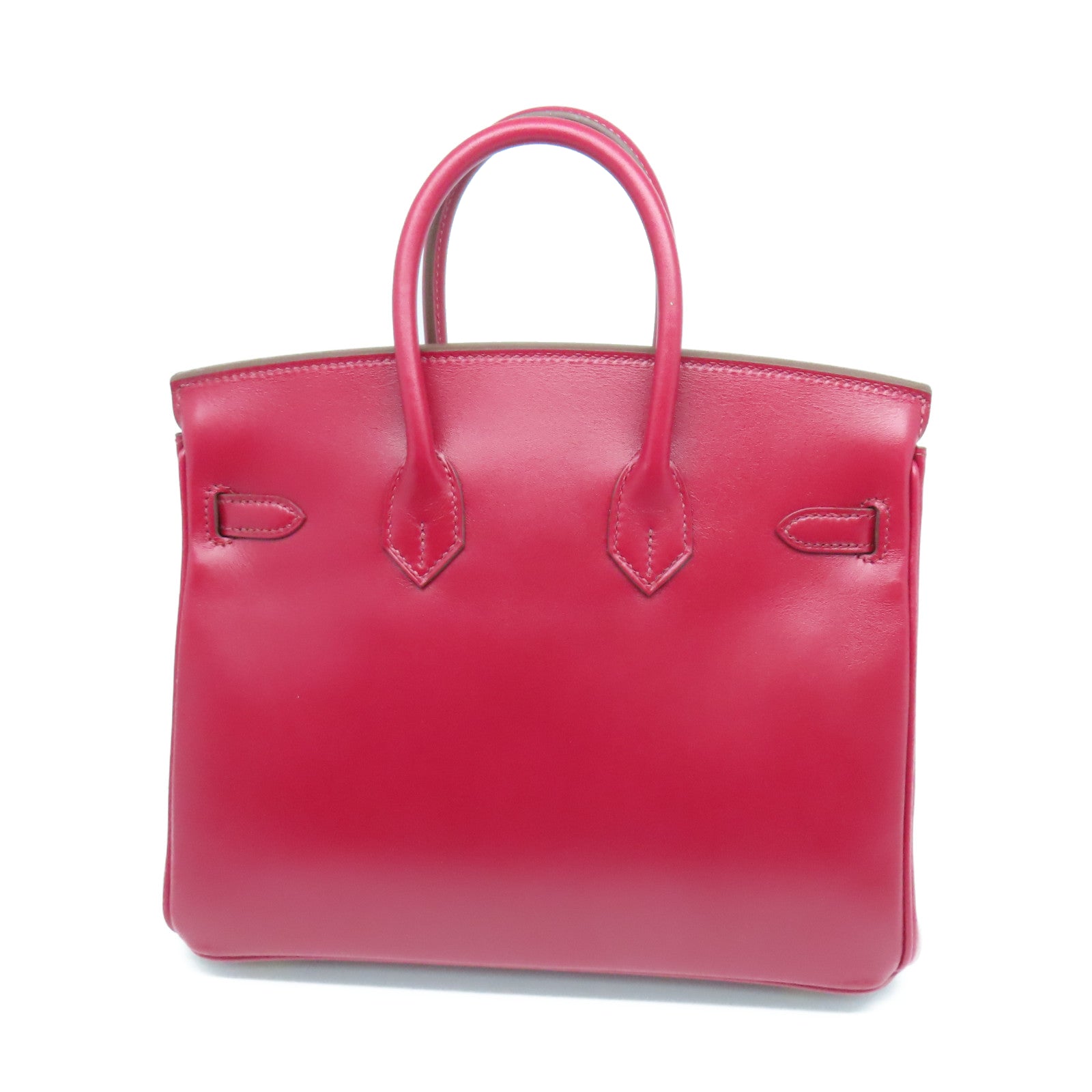 HERMES 【清倉大減價】Tadelakt Birkin 25金扣手挽袋寶石紅色