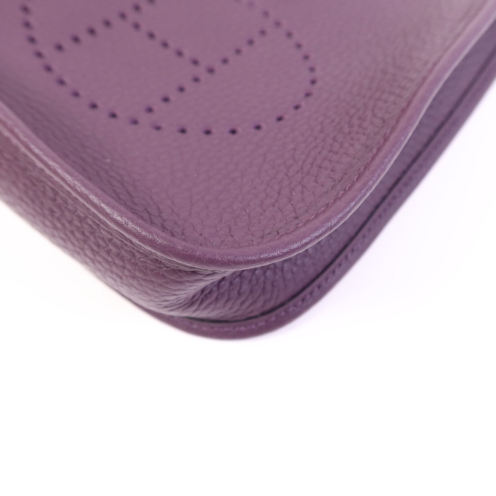 HERMES Clemence皮革Evelyne TPM金扣肩背袋Cassis/Rouge Grenat