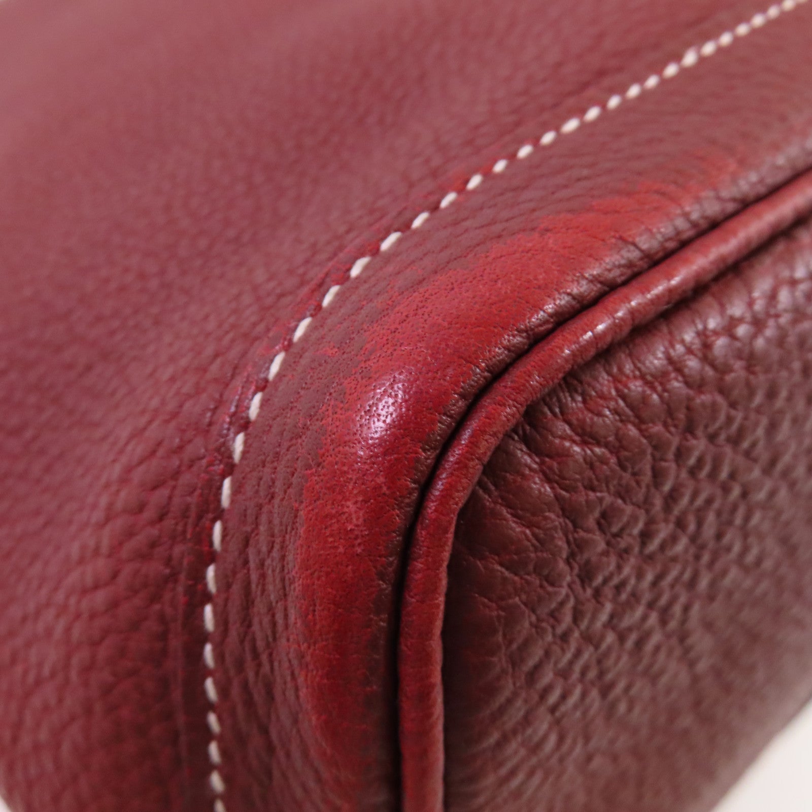 HERMES Negonda皮革Garden Party PM Tote Bag銀扣手挽袋55 Rouge H/愛馬仕紅色
