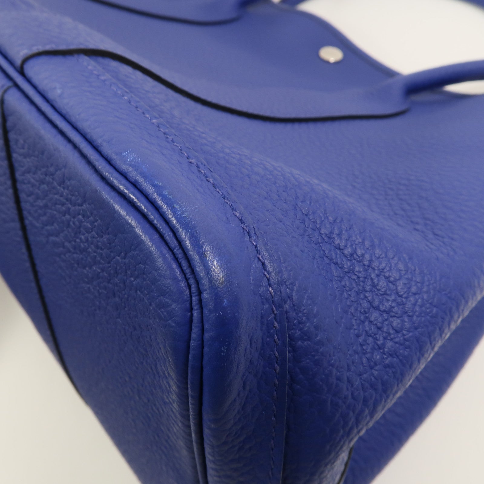 HERMES Negonda皮革Garden Party PM手挽袋Blue Electric