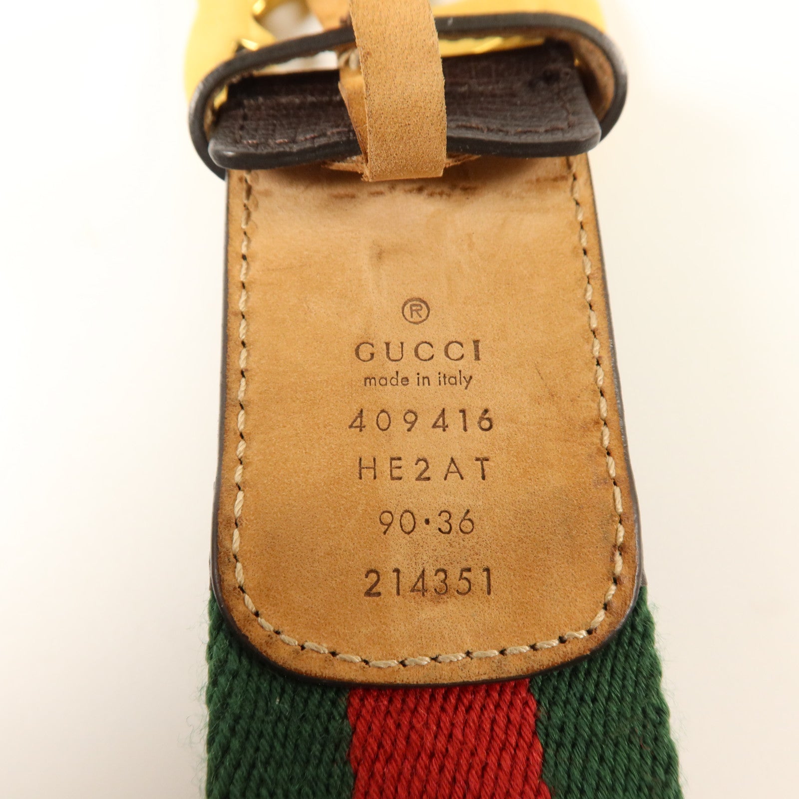 GUCCI 牛皮皮革/帆布GG Marmont Wed Belt 90cm金扣皮帶