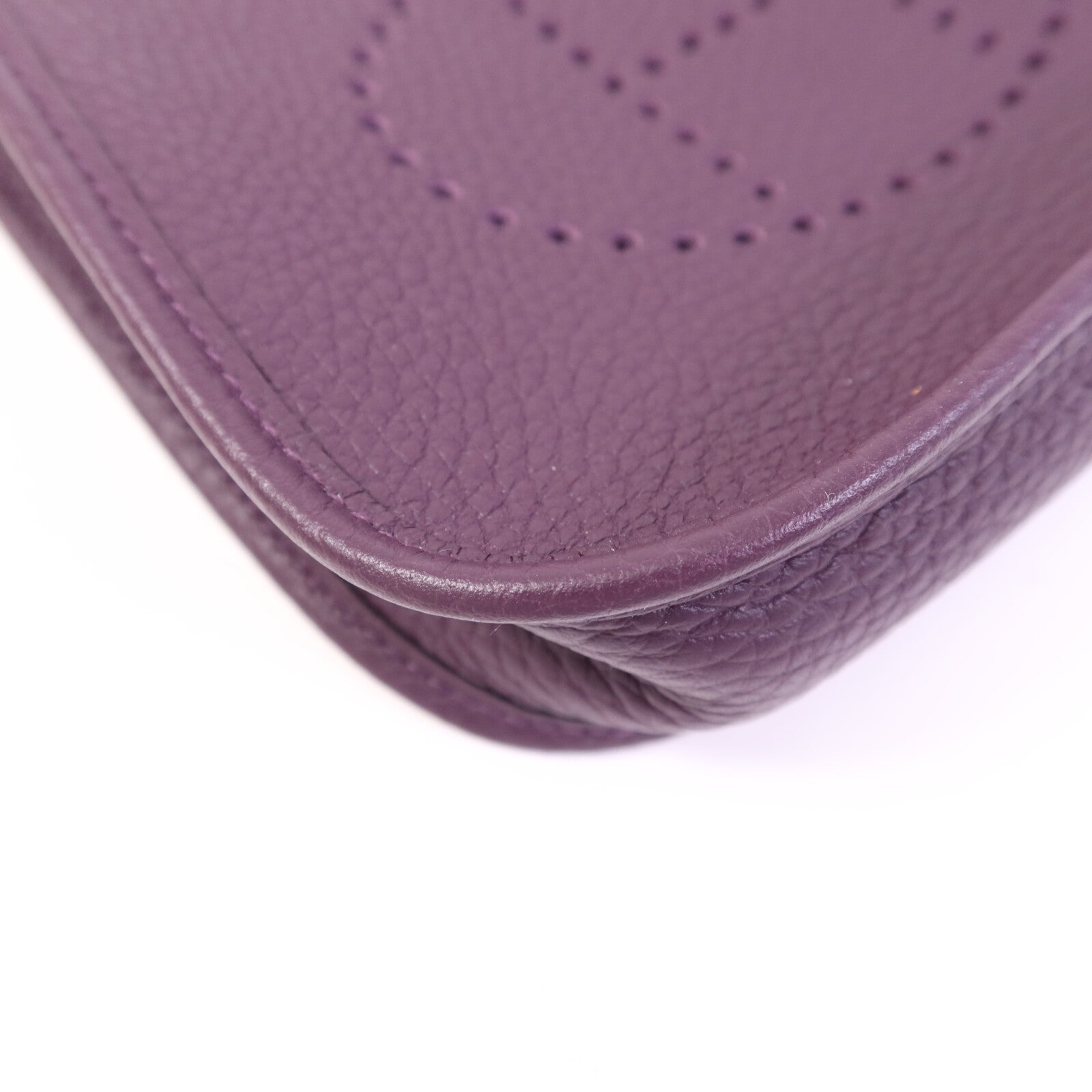 HERMES Clemence皮革Evelyne TPM金扣肩背袋Cassis/Rouge Grenat