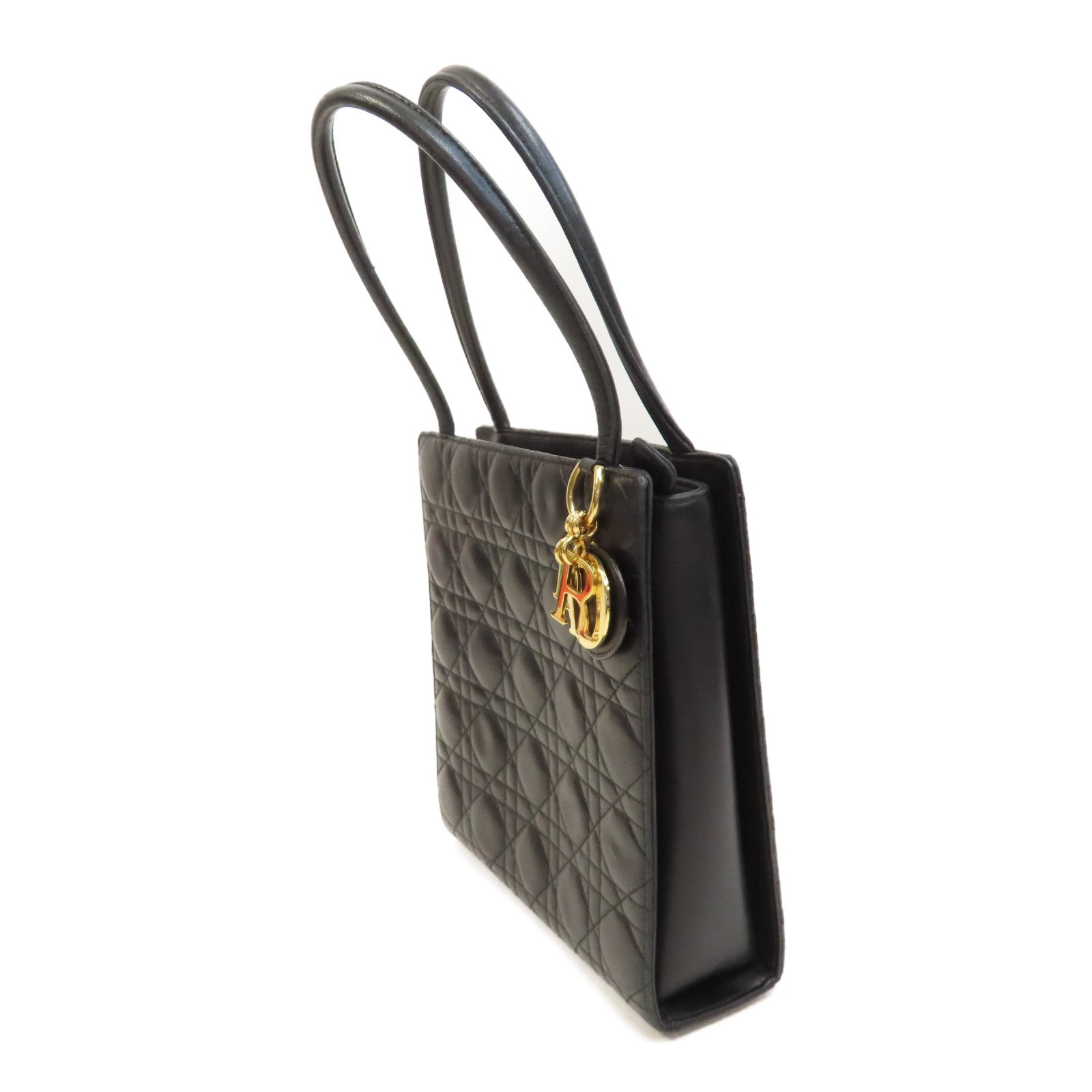 Dior 牛皮皮革Hand Bag金扣手挽袋黑色