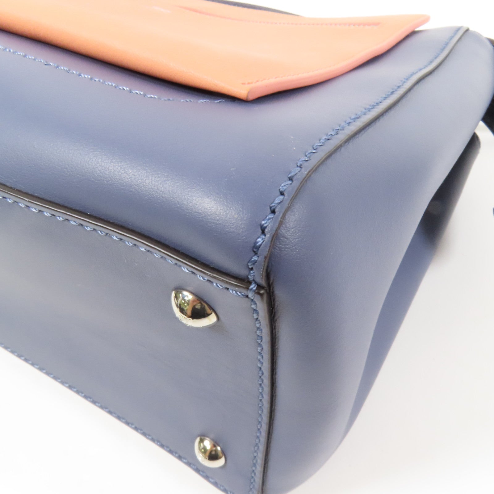 FENDI 牛皮皮革Dotcom銀扣手挽肩背兩用袋