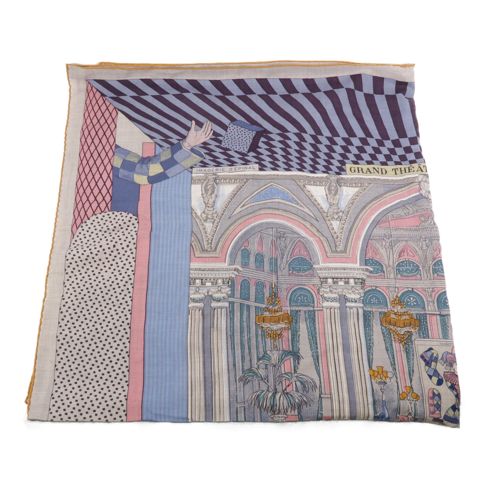 HERMES 羊絨/絲質Scarf 140X140絲巾