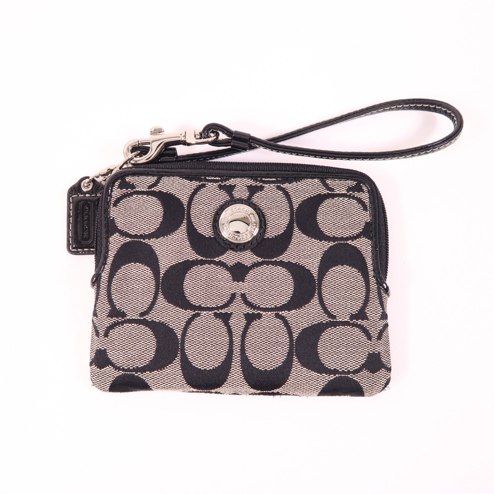 COACH 帆布Shoulder Bag銀扣肩背袋