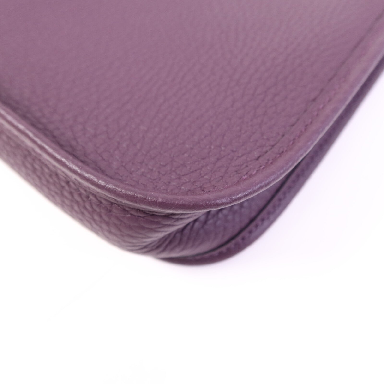 HERMES Clemence皮革Evelyne TPM金扣肩背袋Cassis/Rouge Grenat