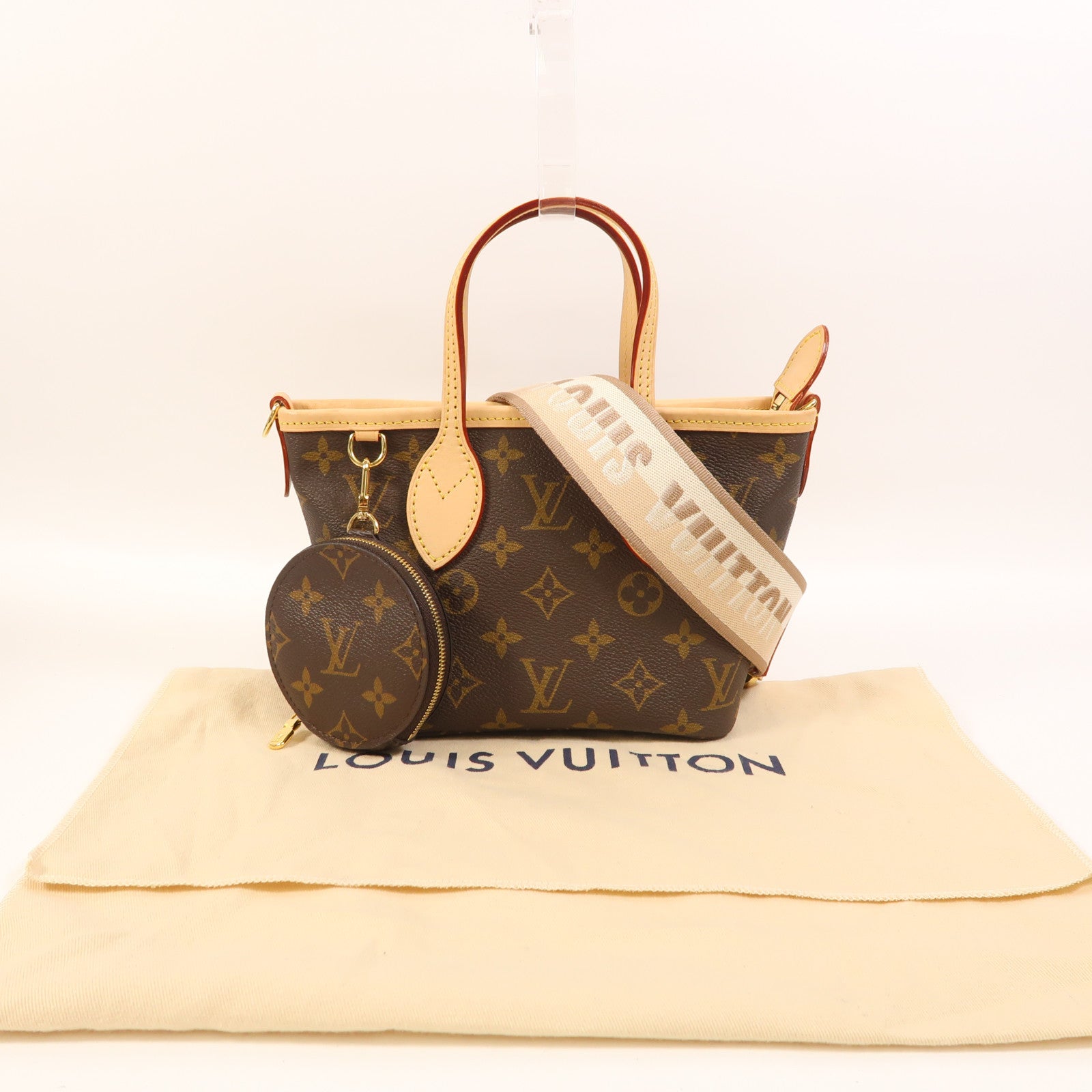 LOUIS VUITTON Monogram Neverfull BB金扣手挽肩背兩用袋