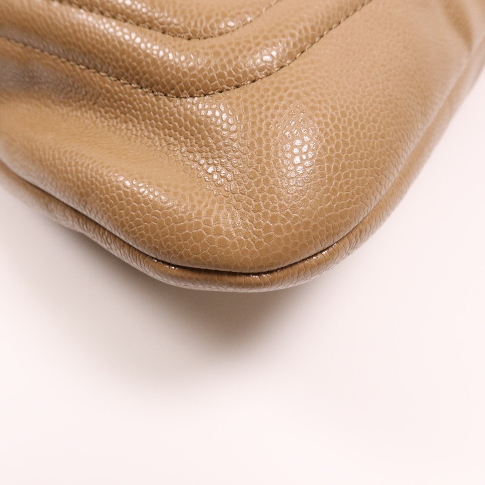 CHANEL 牛皮皮革Timeless Pleated Chain Tote銀扣肩背袋