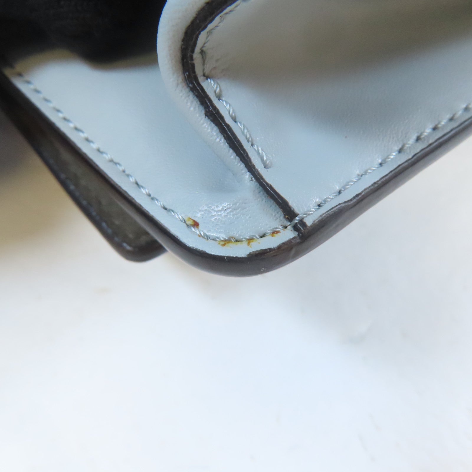 FENDI (PRICE DOWN) "Fun Fair" Studded Logo Chain Shoulder Bag 8M0346 Calfskin Light Blue