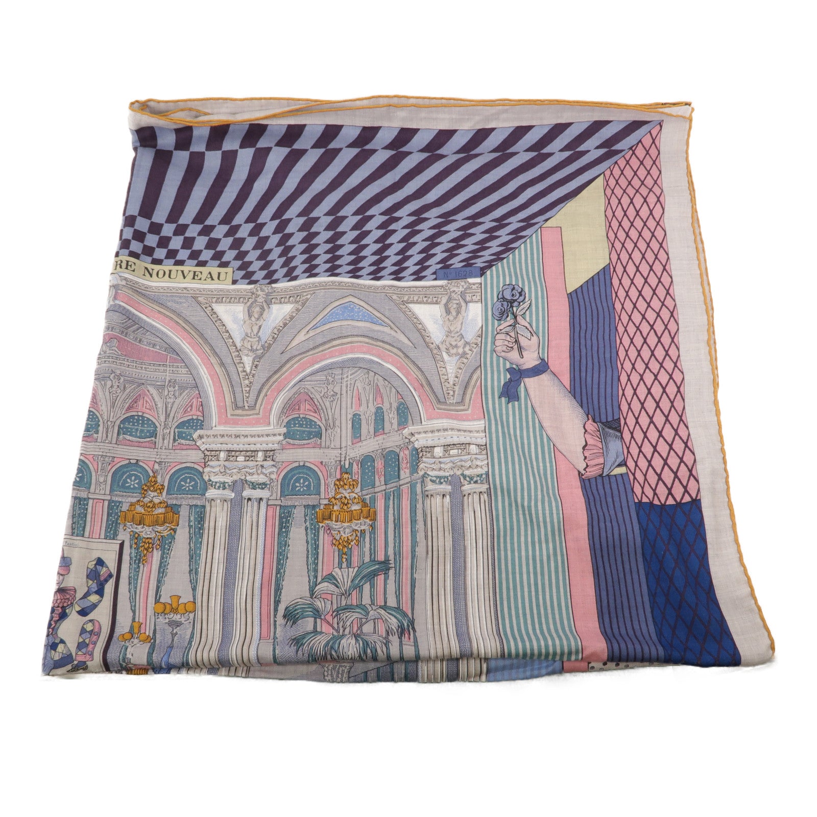 HERMES 羊絨/絲質Scarf 140X140絲巾