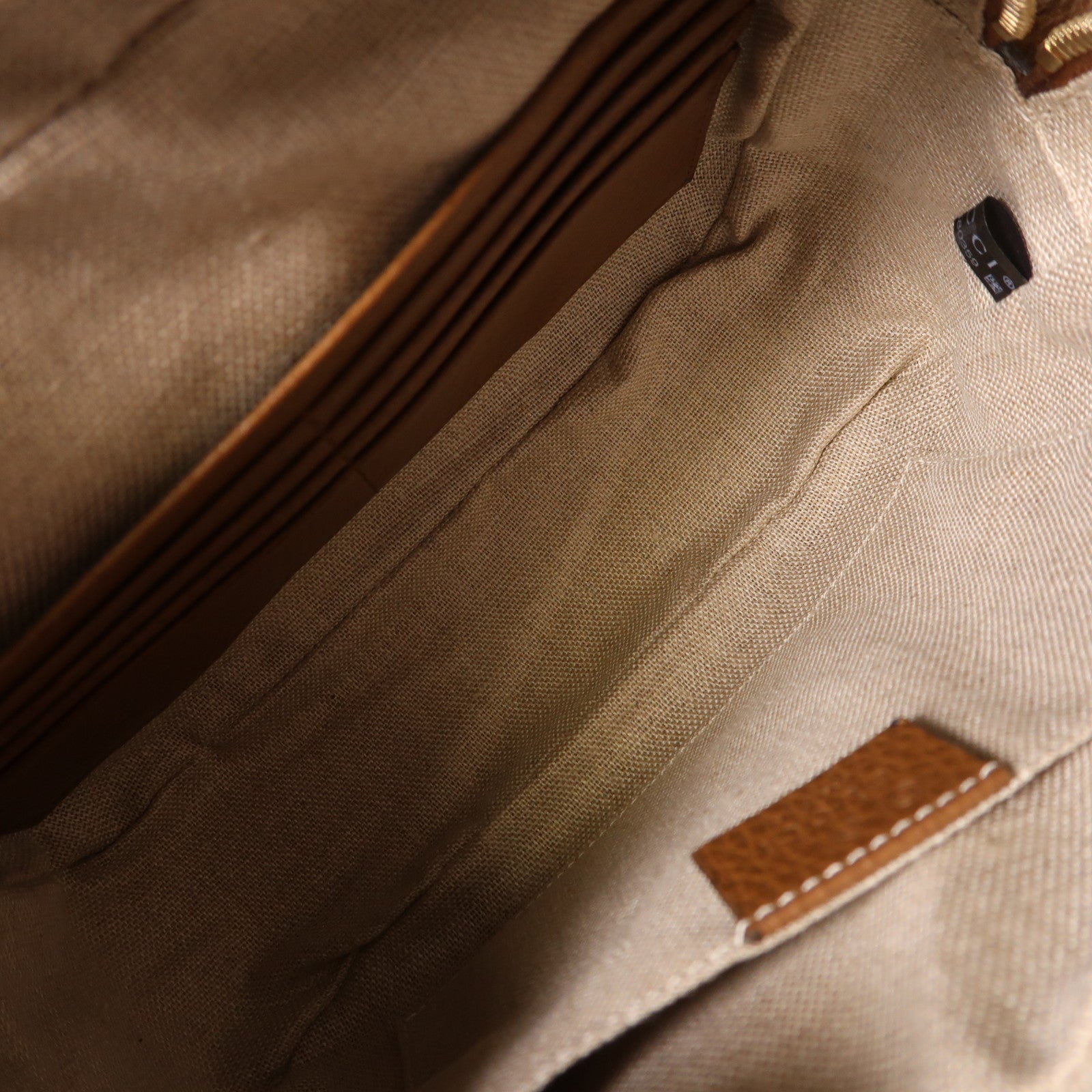 GUCCI GG SHW Shoulder Bag 520981 Coated Canvas/Calf Brown