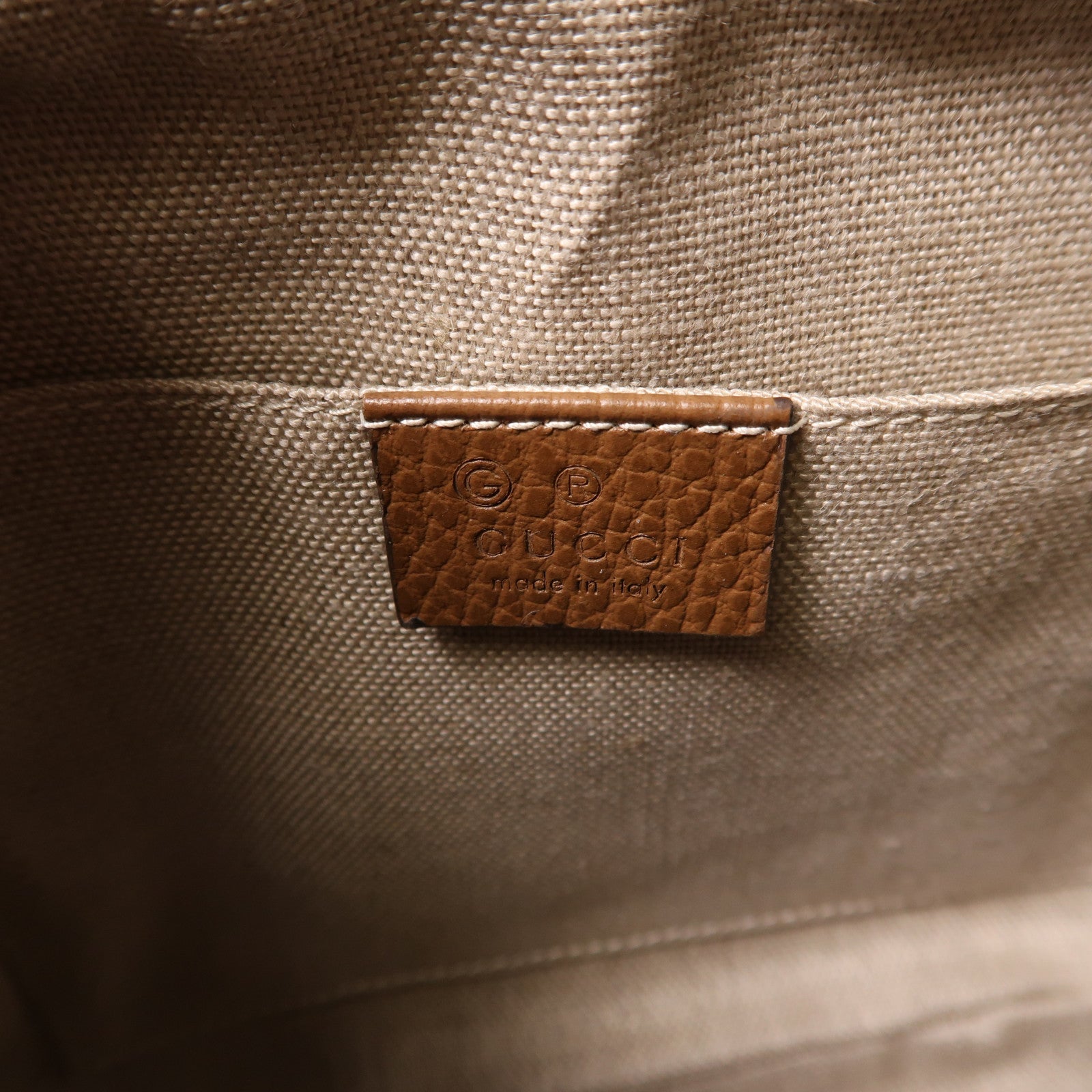 GUCCI GG SHW Shoulder Bag 520981 Coated Canvas/Calf Brown