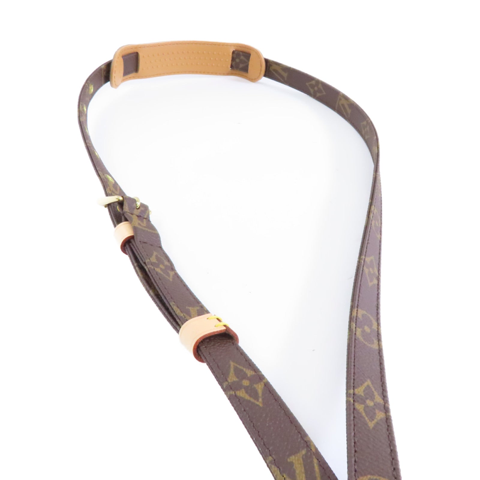 LOUIS VUITTON Monogram Shoulder Strap金扣掛飾棕色