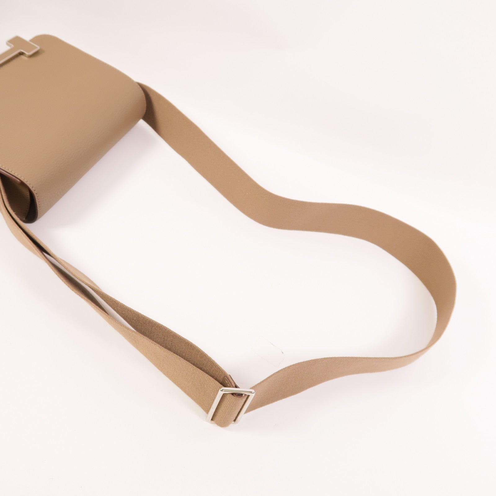 HERMES Chevre皮革Geta肩背袋Etoupe