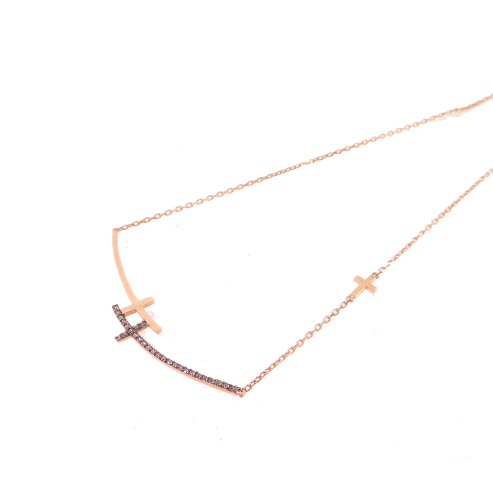 JEWELRY 14K玫瑰金/啡色鑽石Brown Diamond Necklace項鏈