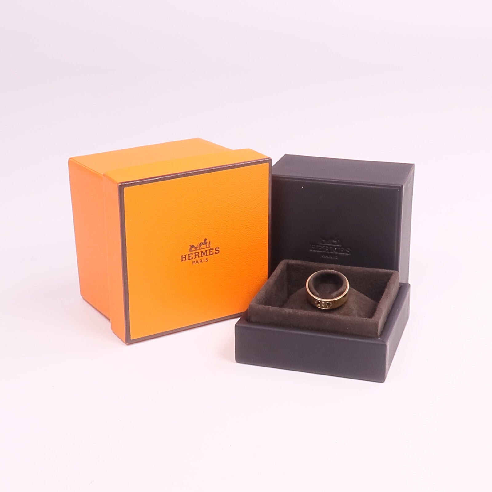 HERMES 18K玫瑰金H d'ancre Ring鑽石戒指Hermes#53/US#6.5