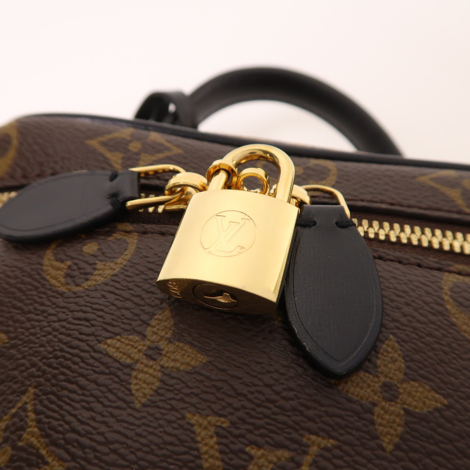 LOUIS VUITTON Monogram Reverse Vanity PM金扣手挽肩背兩用袋棕色