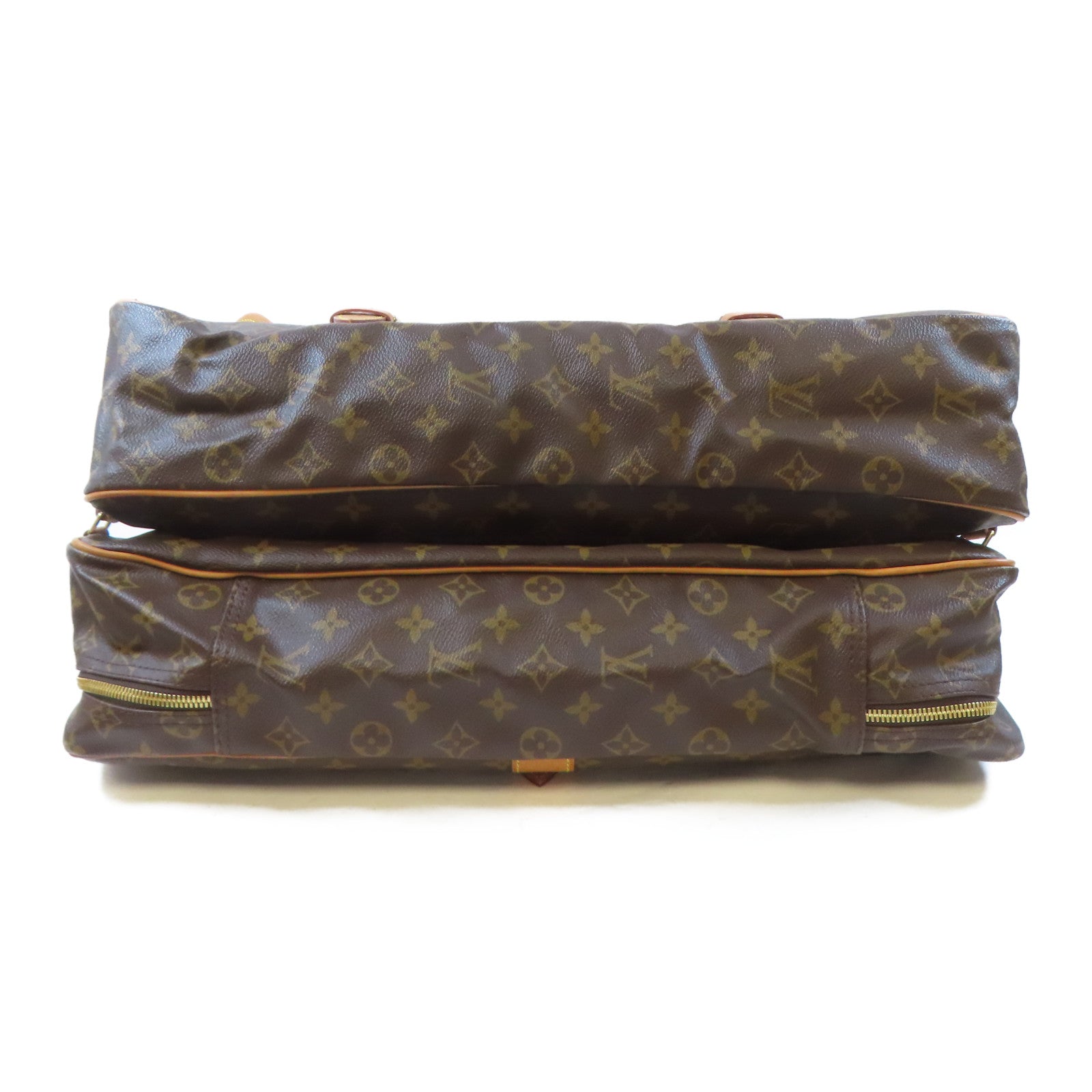 LOUIS VUITTON Monogram Hunting Bag金扣手挽肩背兩用袋啡色