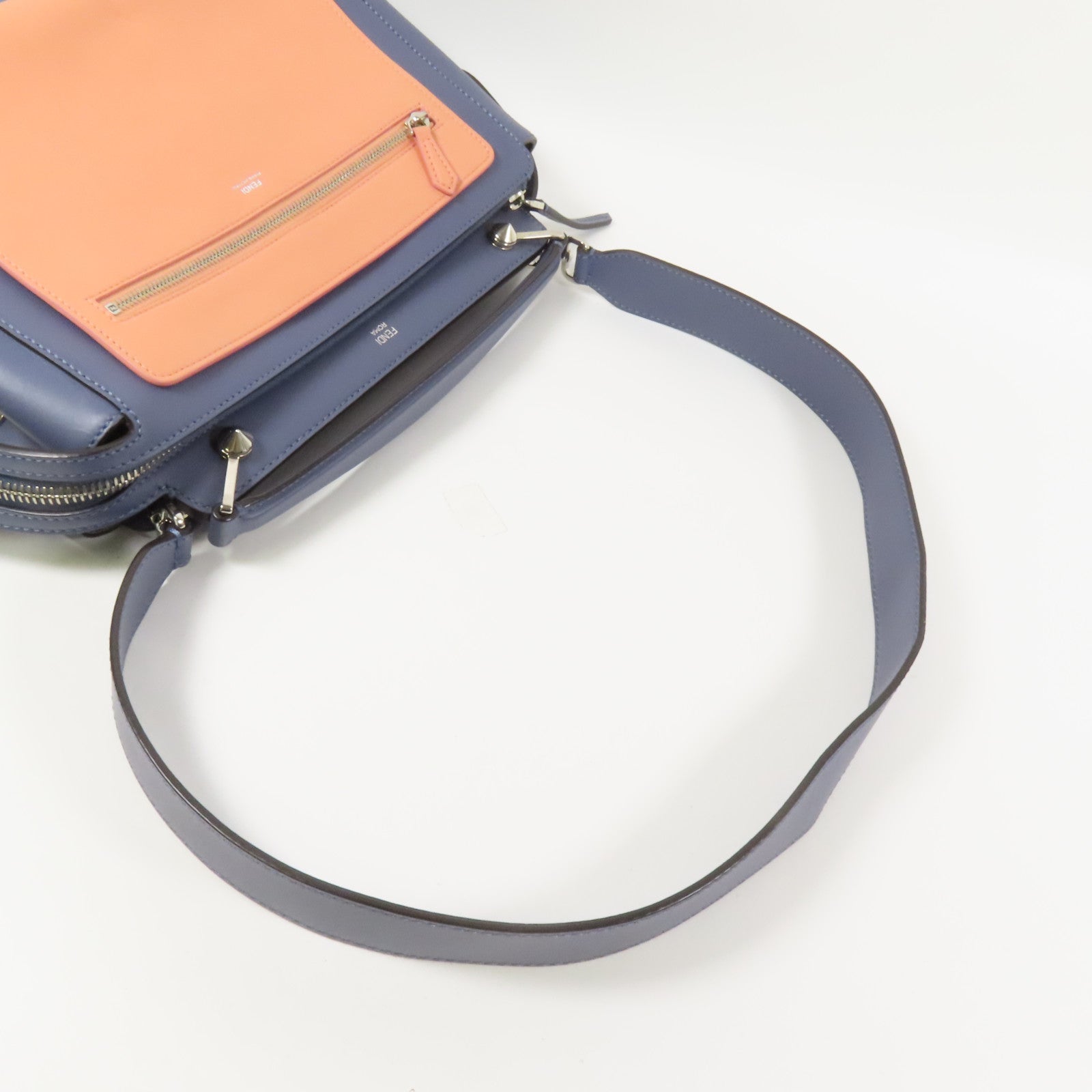 FENDI 牛皮皮革Dotcom銀扣手挽肩背兩用袋