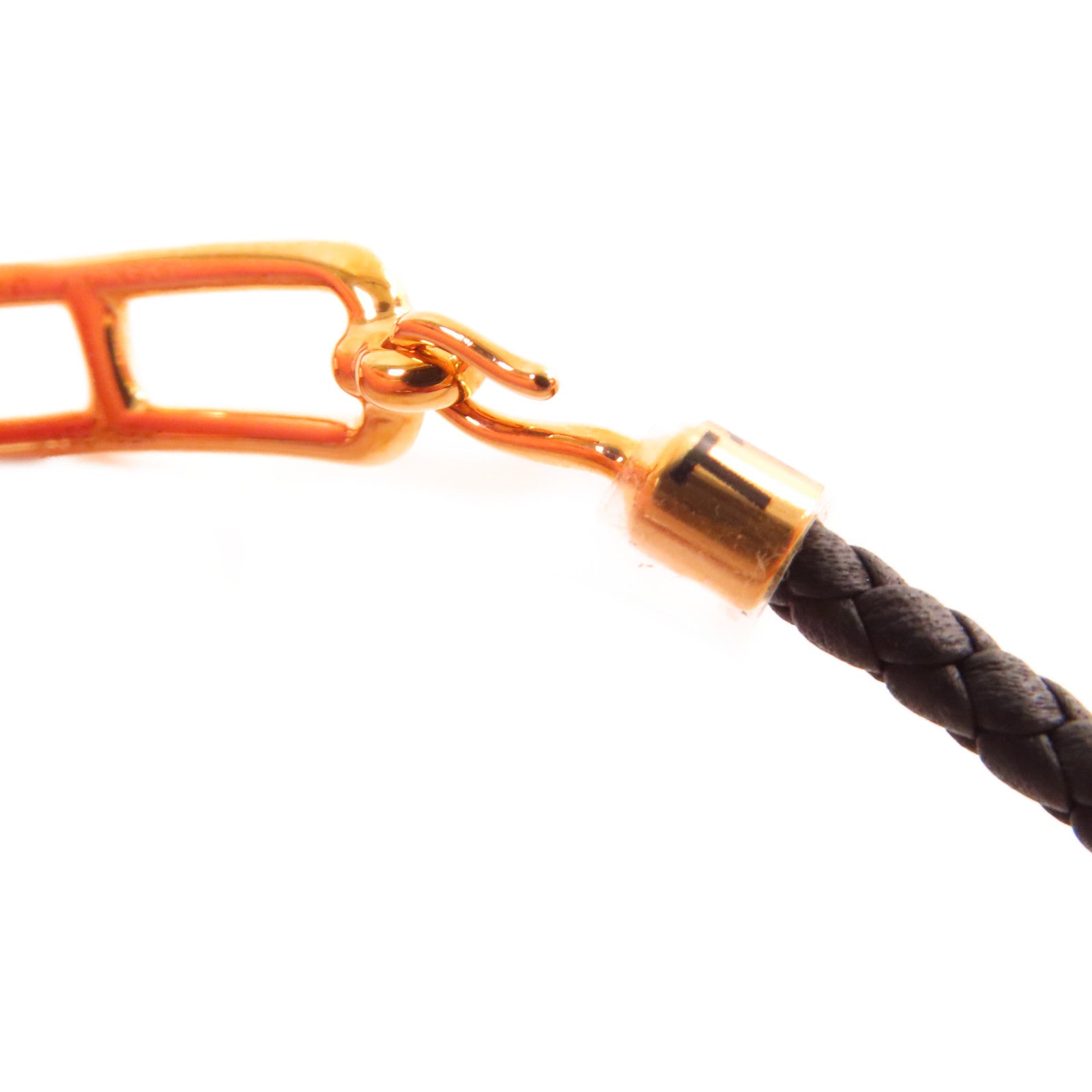 HERMES 鍍金/Swift皮革Roulis Double Tour T1 Bracelet 手鏈黑色