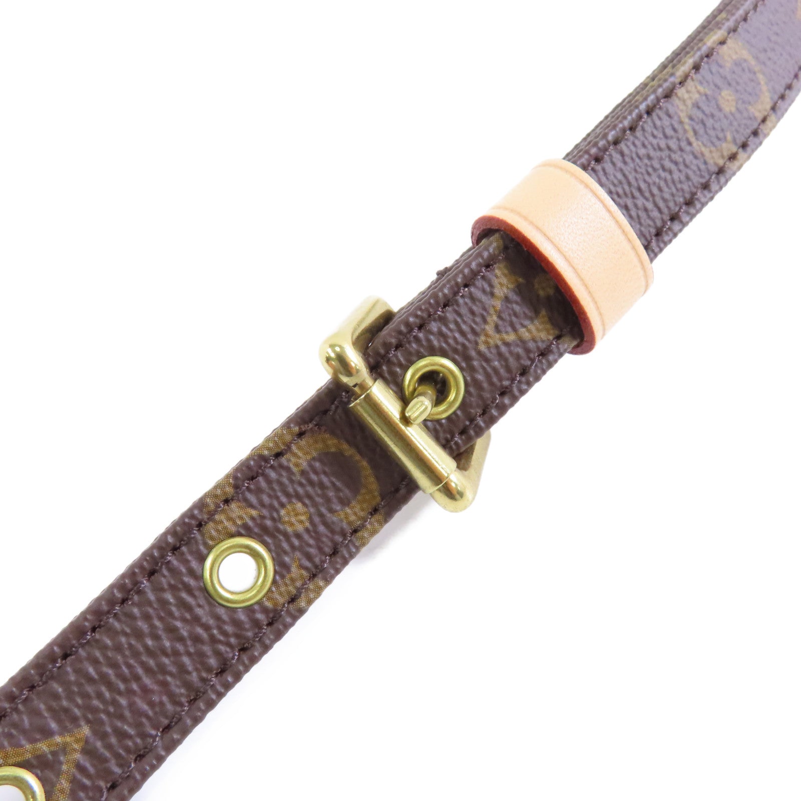 LOUIS VUITTON Monogram Shoulder Strap金扣掛飾棕色