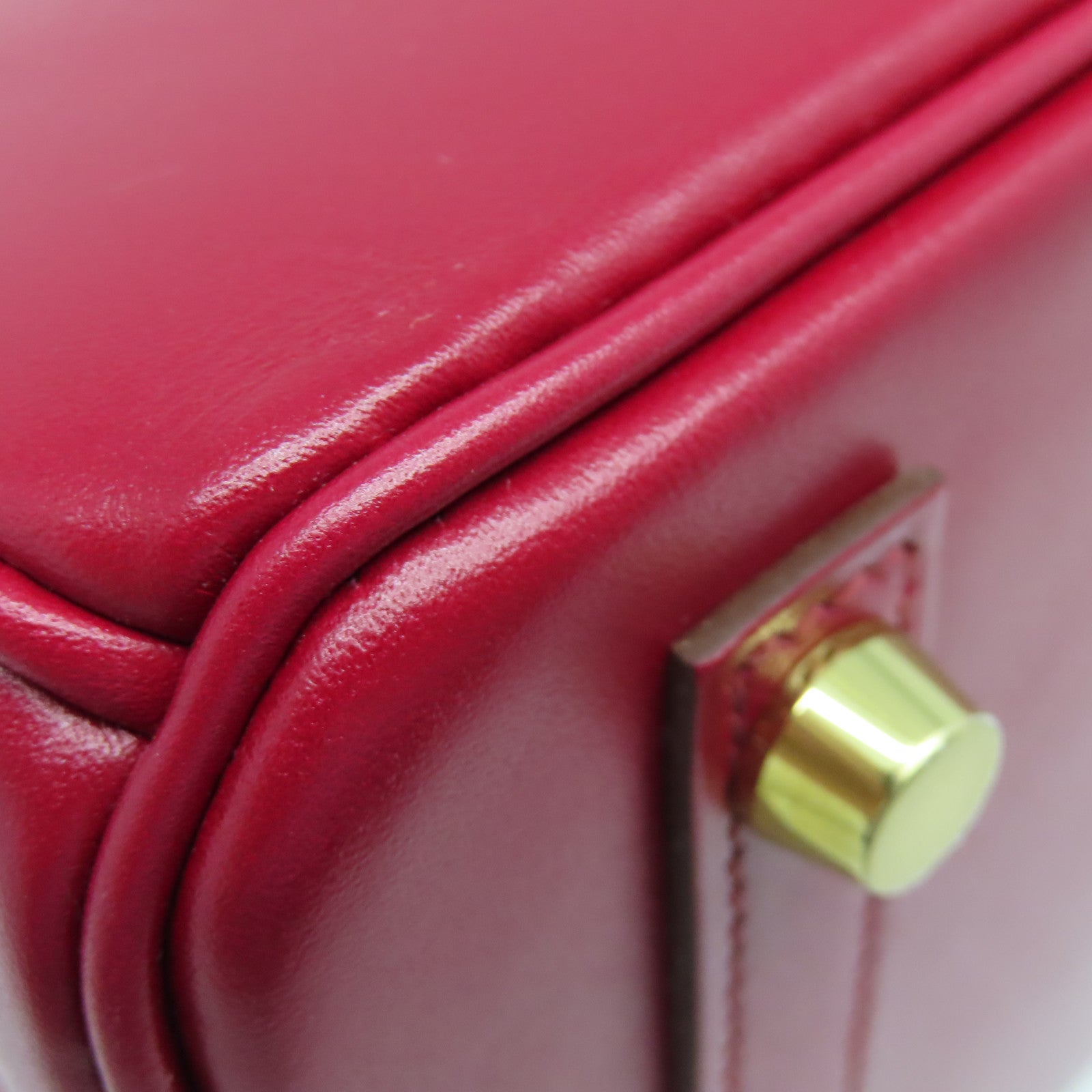 HERMES 【清倉大減價】Tadelakt Birkin 25金扣手挽袋寶石紅色