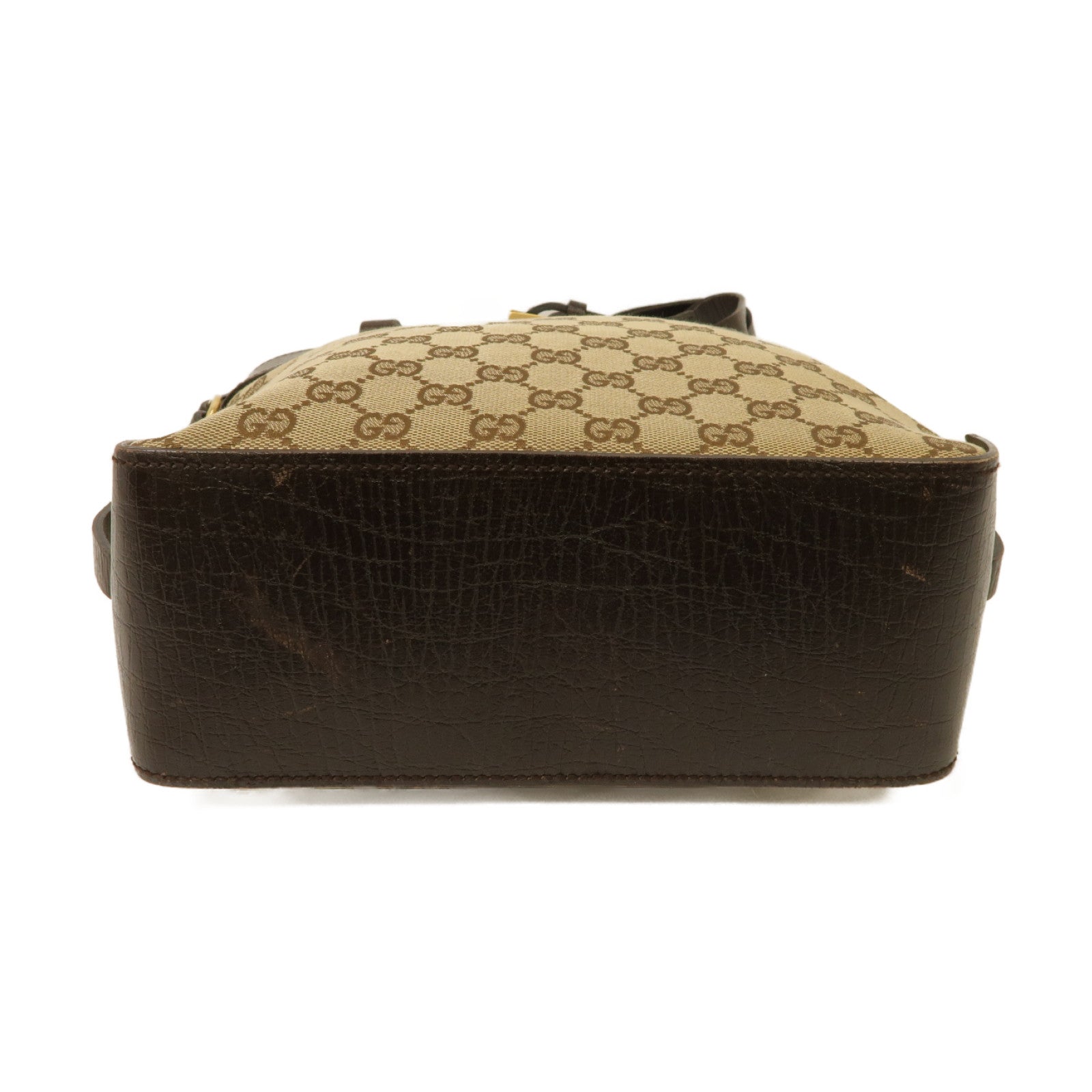 GUCCI 【激減優惠】帆布Hand Bag金扣手挽袋啡色