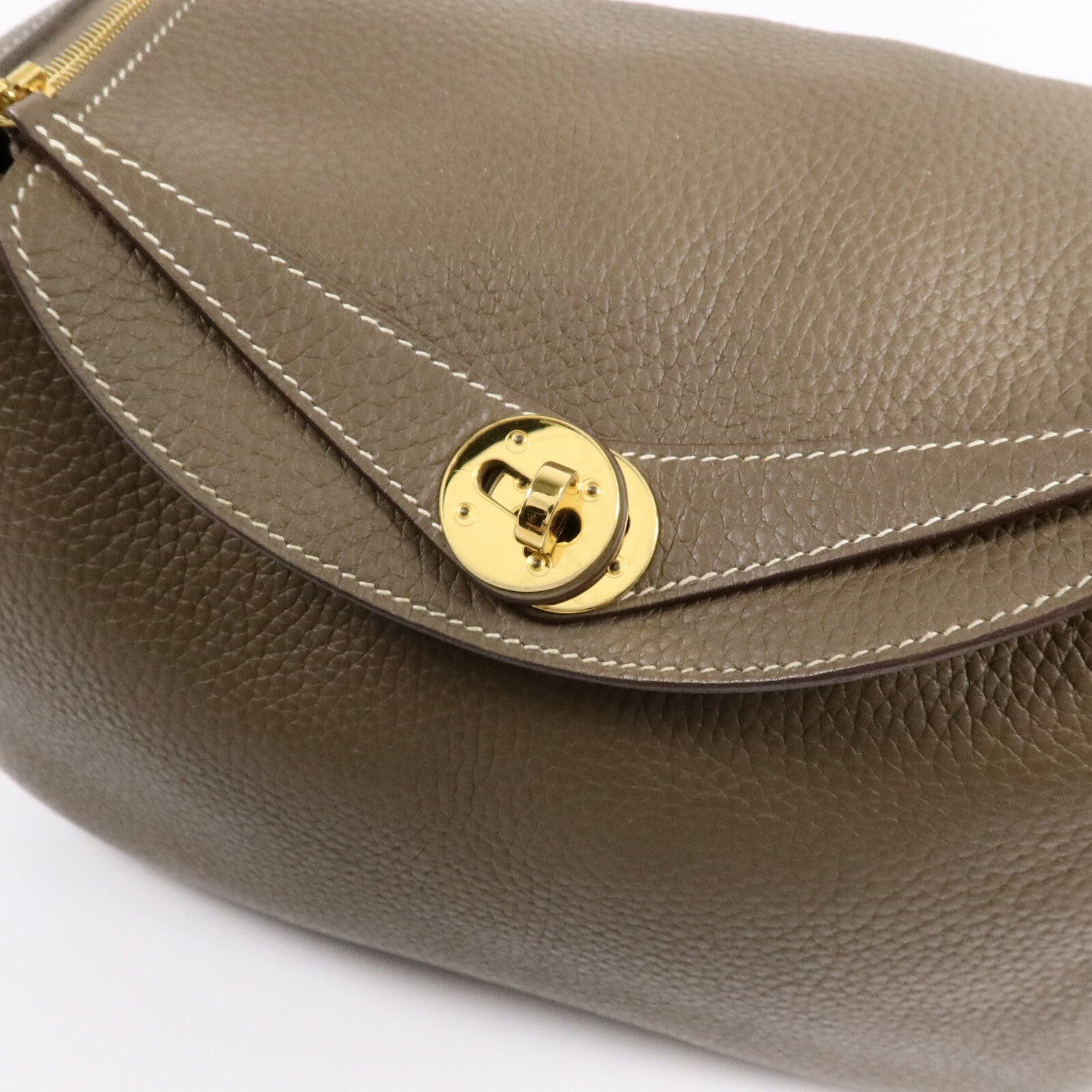 HERMES Clemence皮革Lindy 26手挽肩背兩用袋Etoupe