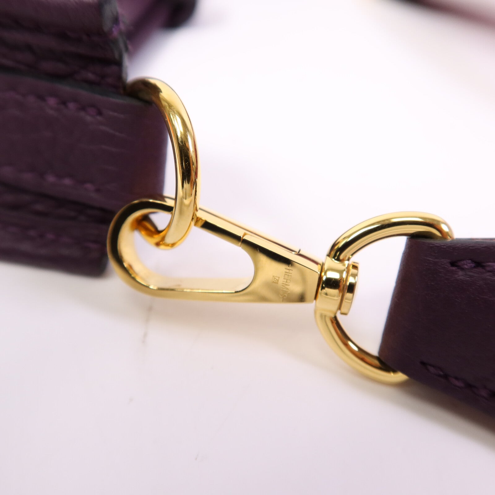 HERMES Clemence皮革Evelyne TPM金扣肩背袋Cassis/Rouge Grenat