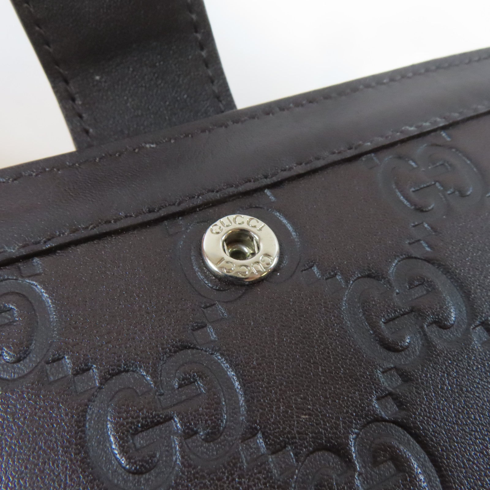 GUCCI 【激減優惠】牛皮皮革Long Wallet啪鈕長錢包啡色