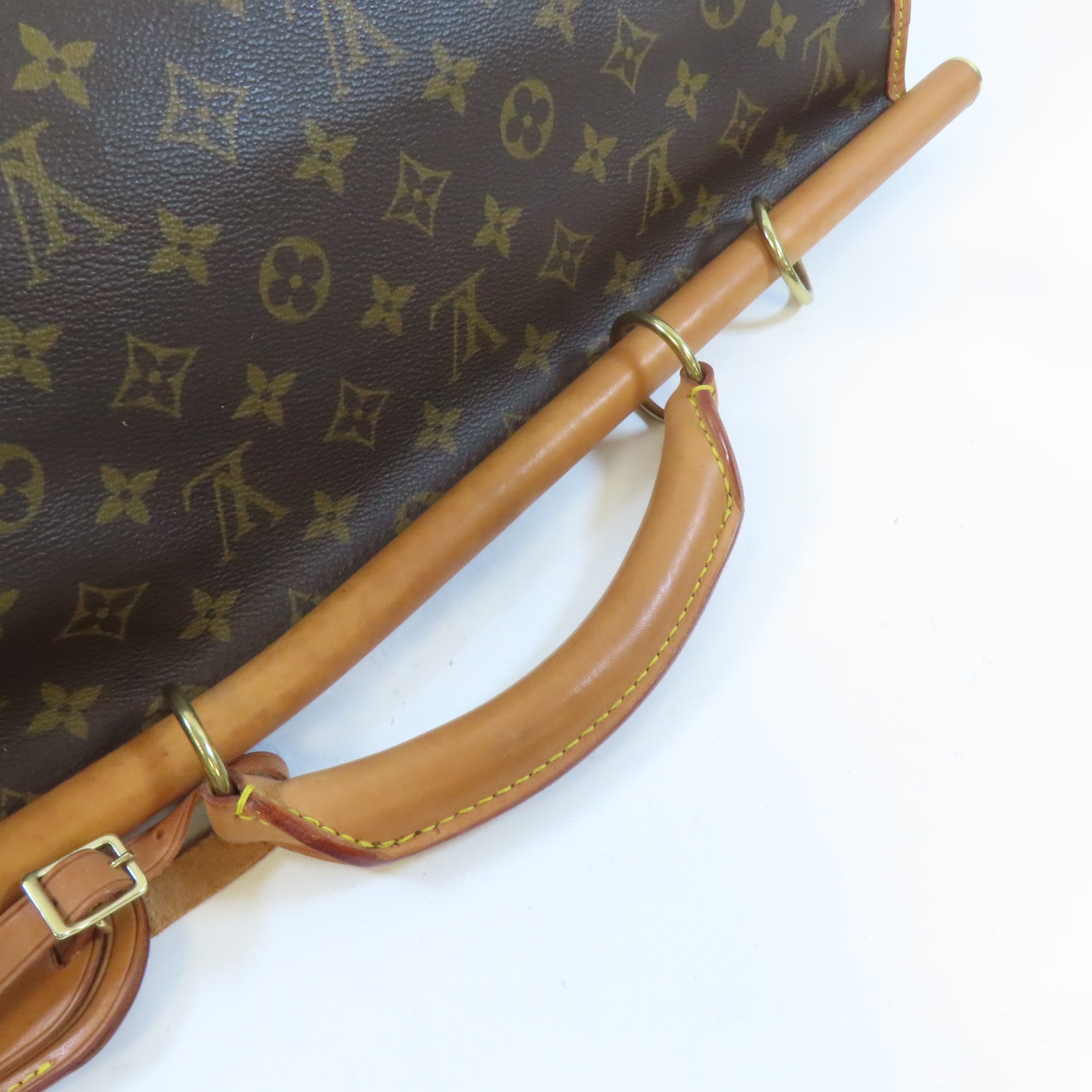 LOUIS VUITTON Monogram Hunting Bag金扣手挽肩背兩用袋啡色