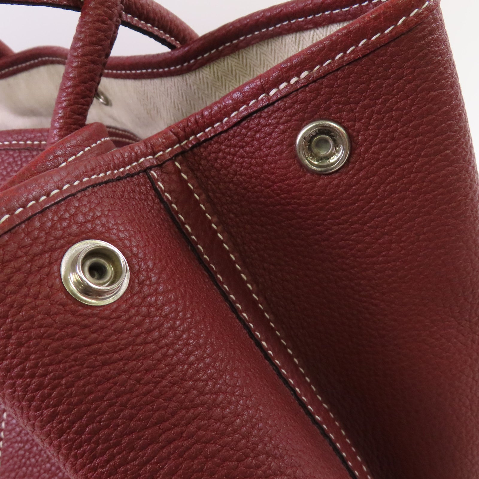 HERMES Negonda皮革Garden Party PM Tote Bag銀扣手挽袋55 Rouge H/愛馬仕紅色
