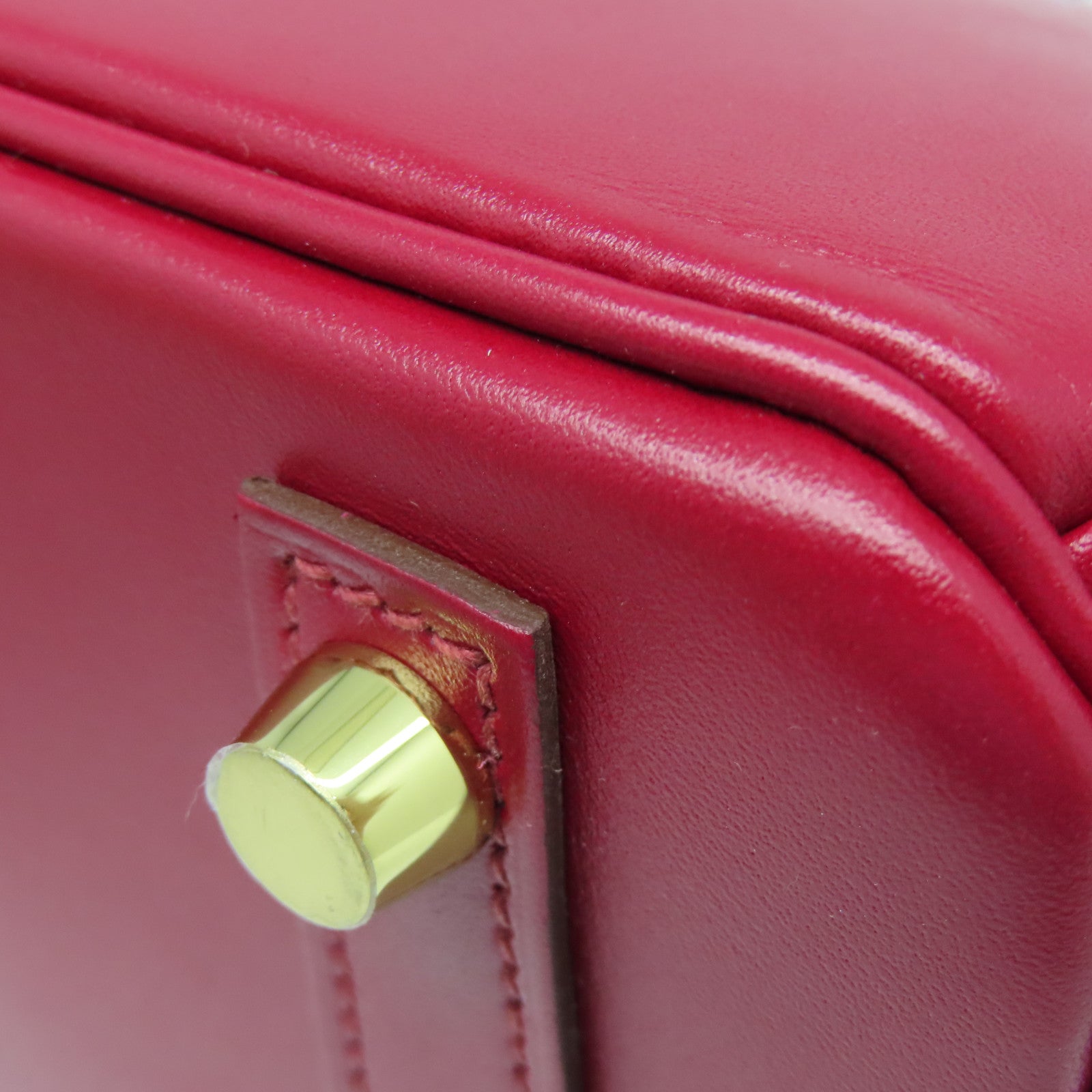 HERMES 【清倉大減價】Tadelakt Birkin 25金扣手挽袋寶石紅色