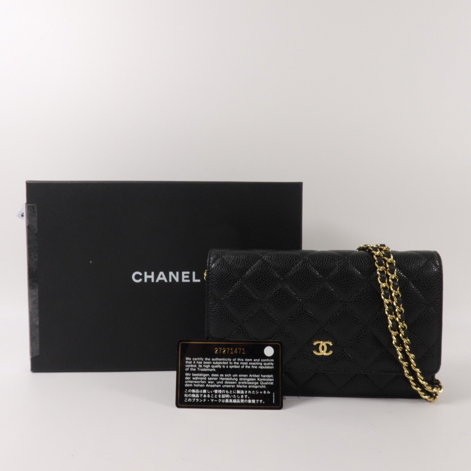CHANEL 牛皮皮革Wallet On Chain鏈帶肩背袋