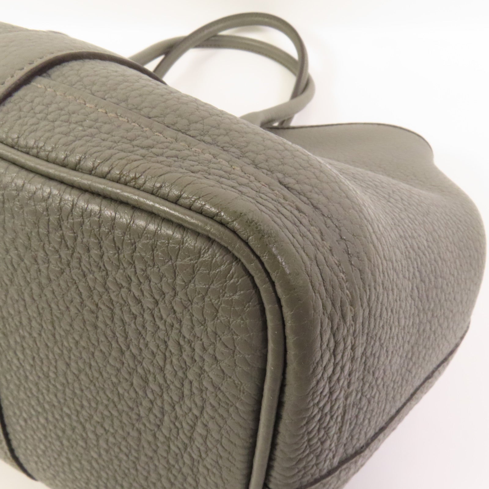 HERMES Negonda皮革Garden Party TPM銀扣手挽袋Gris Meyer